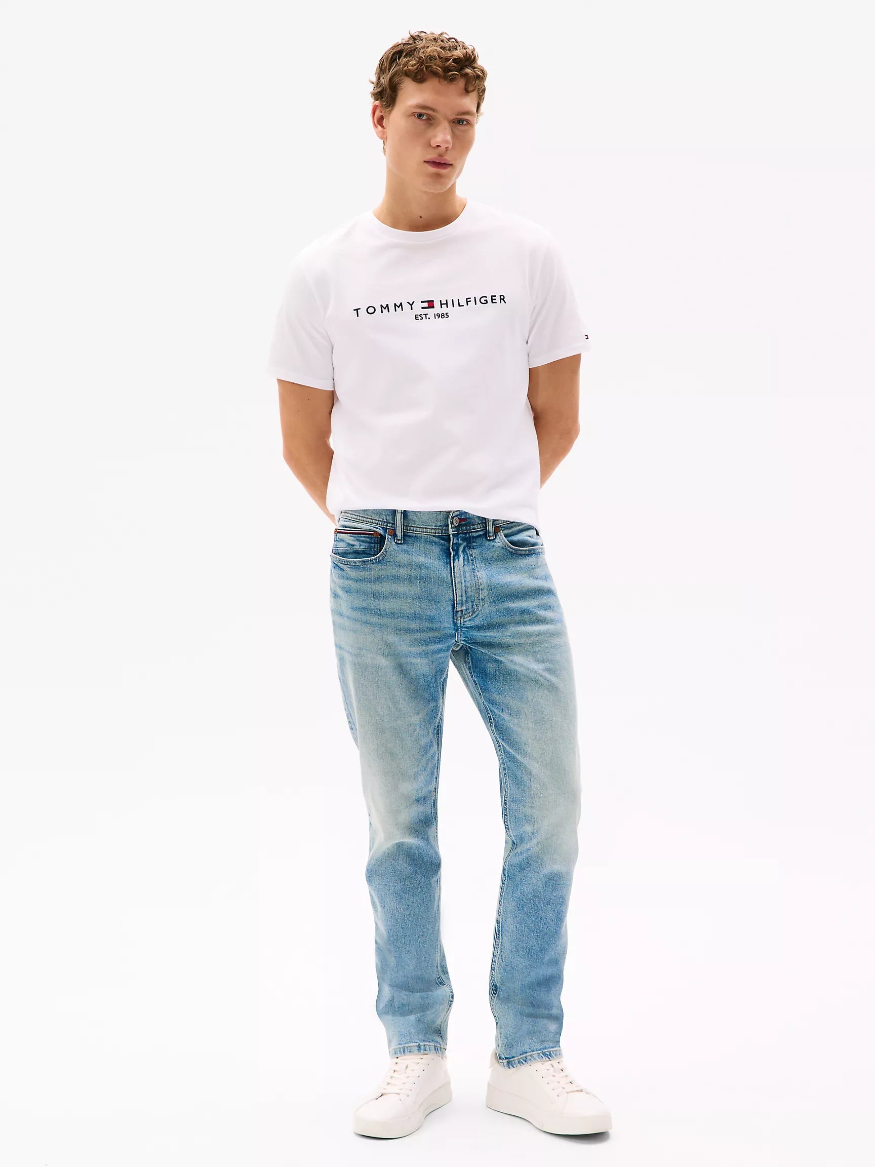 Faded Wash Stretch Straight Jean