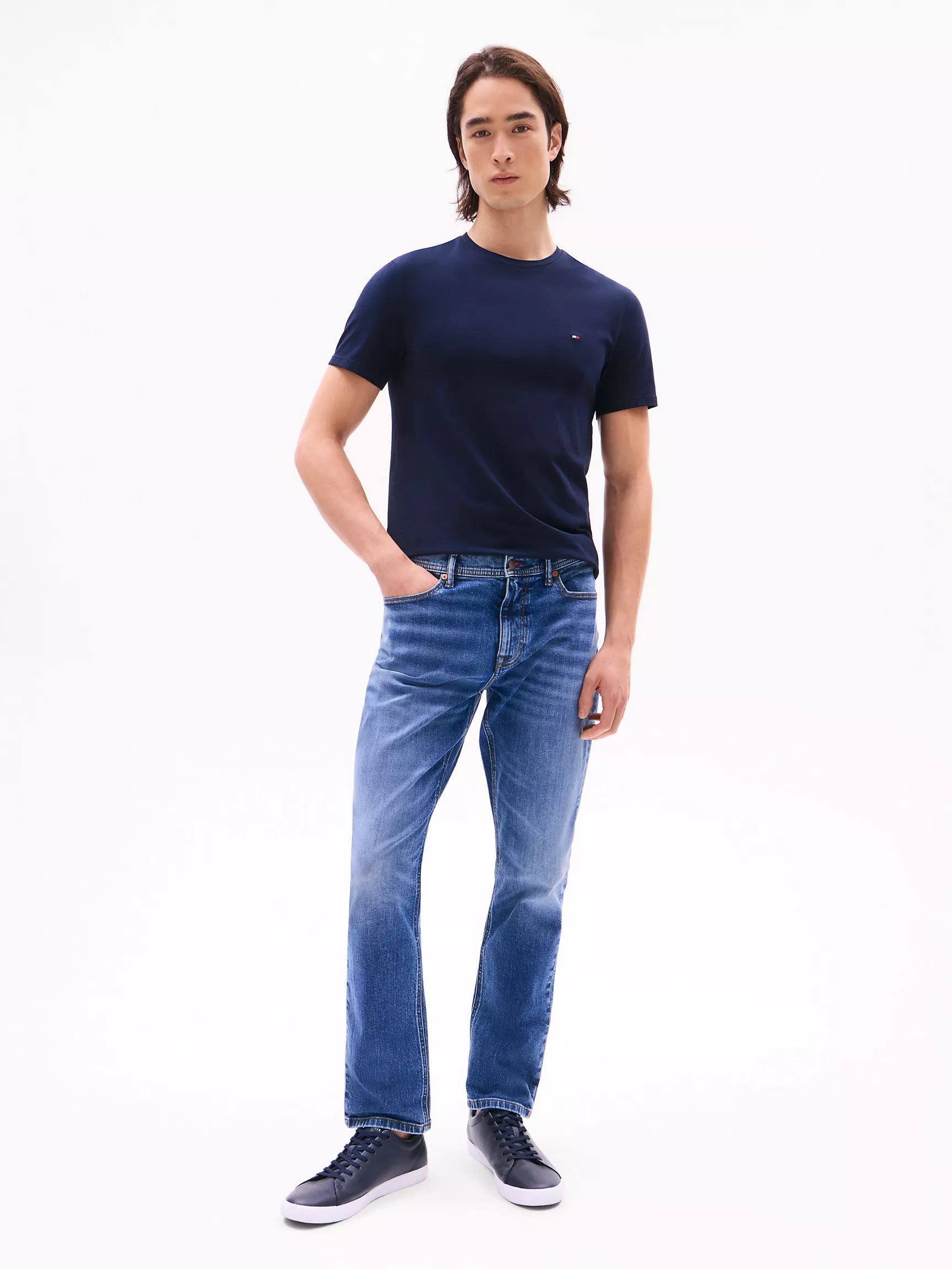 Faded Wash Stretch Straight Jean