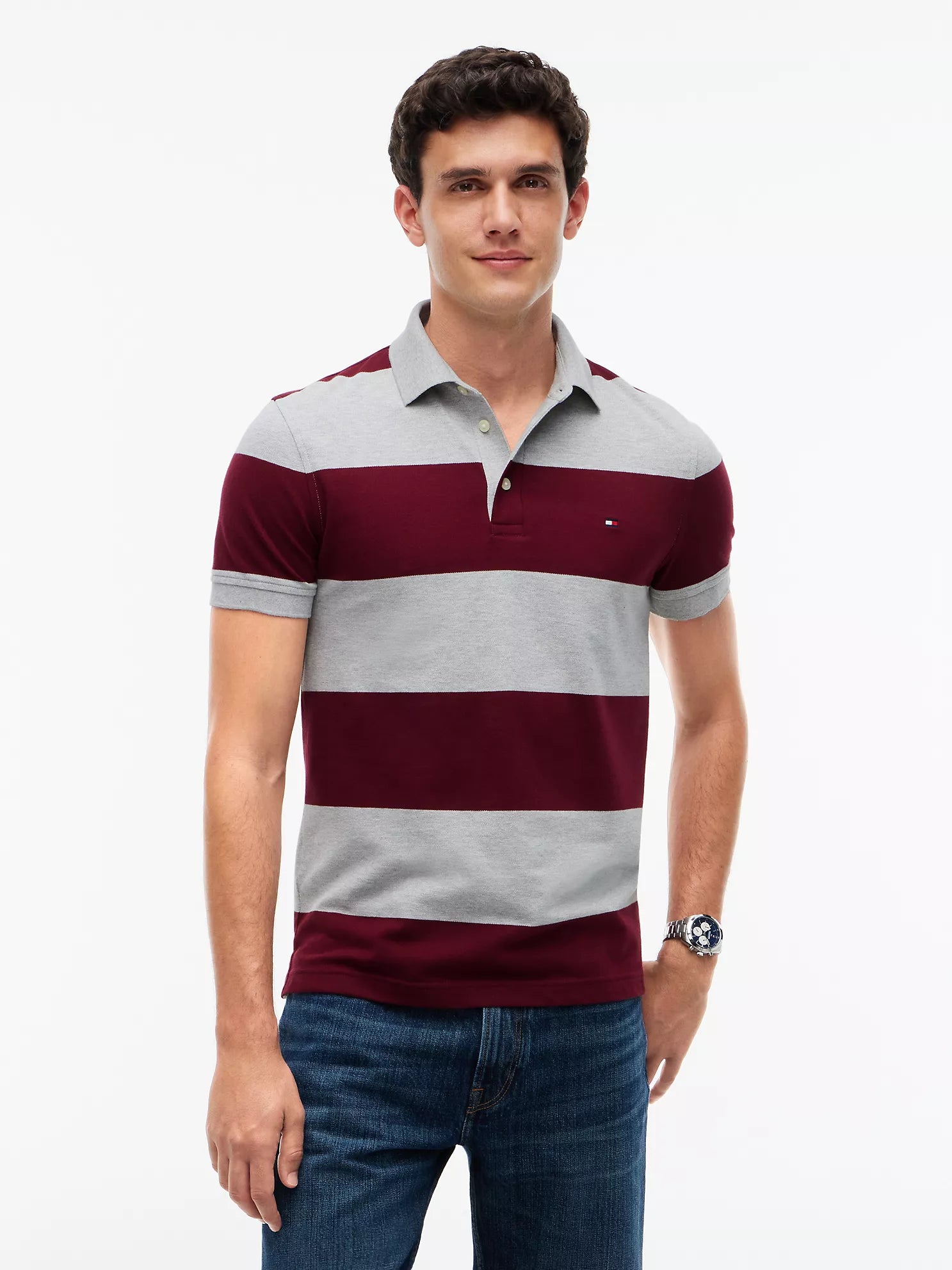 Tommy Hilfiger - Slim Fit Rugby Stripe Polo