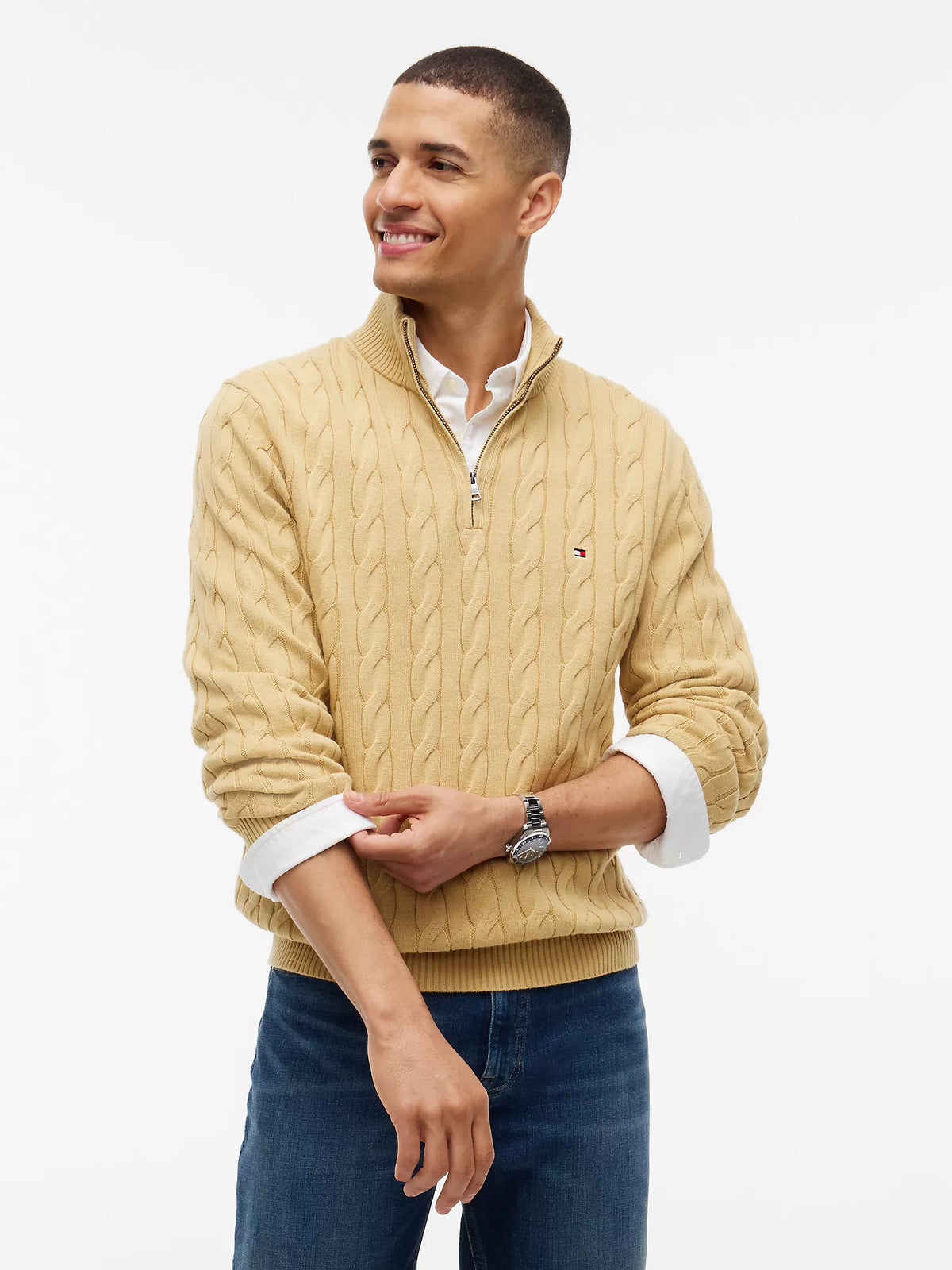 Tommy Hilfiger - Cable Knit Quarter-Zip Sweater