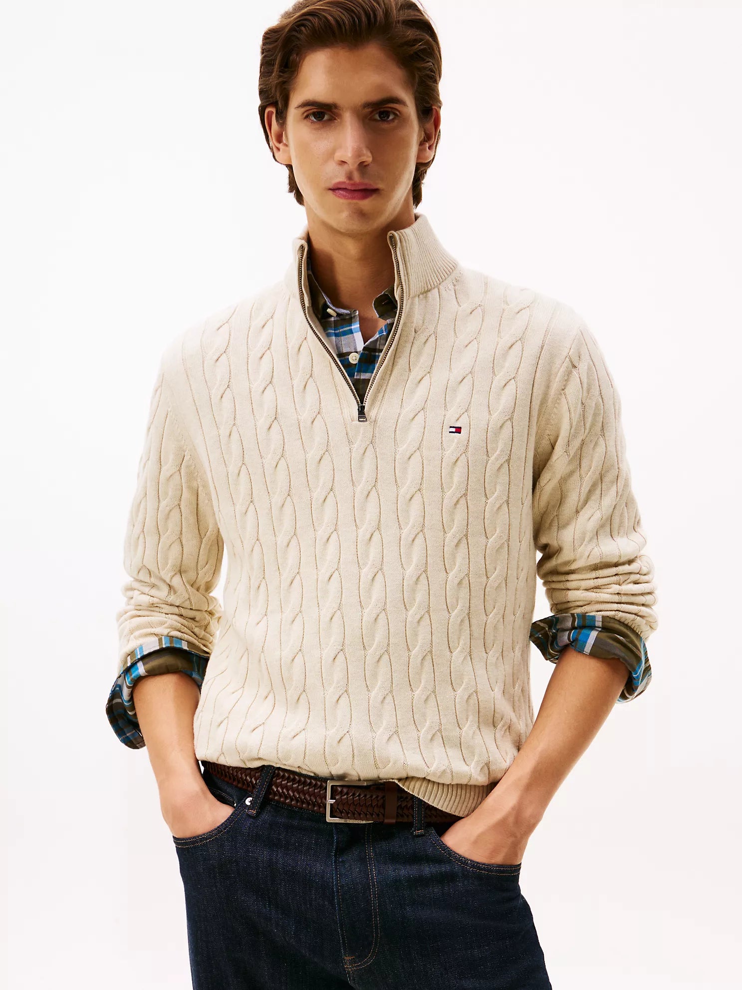 Tommy Hilfiger - Cable Knit Quarter-Zip Sweater