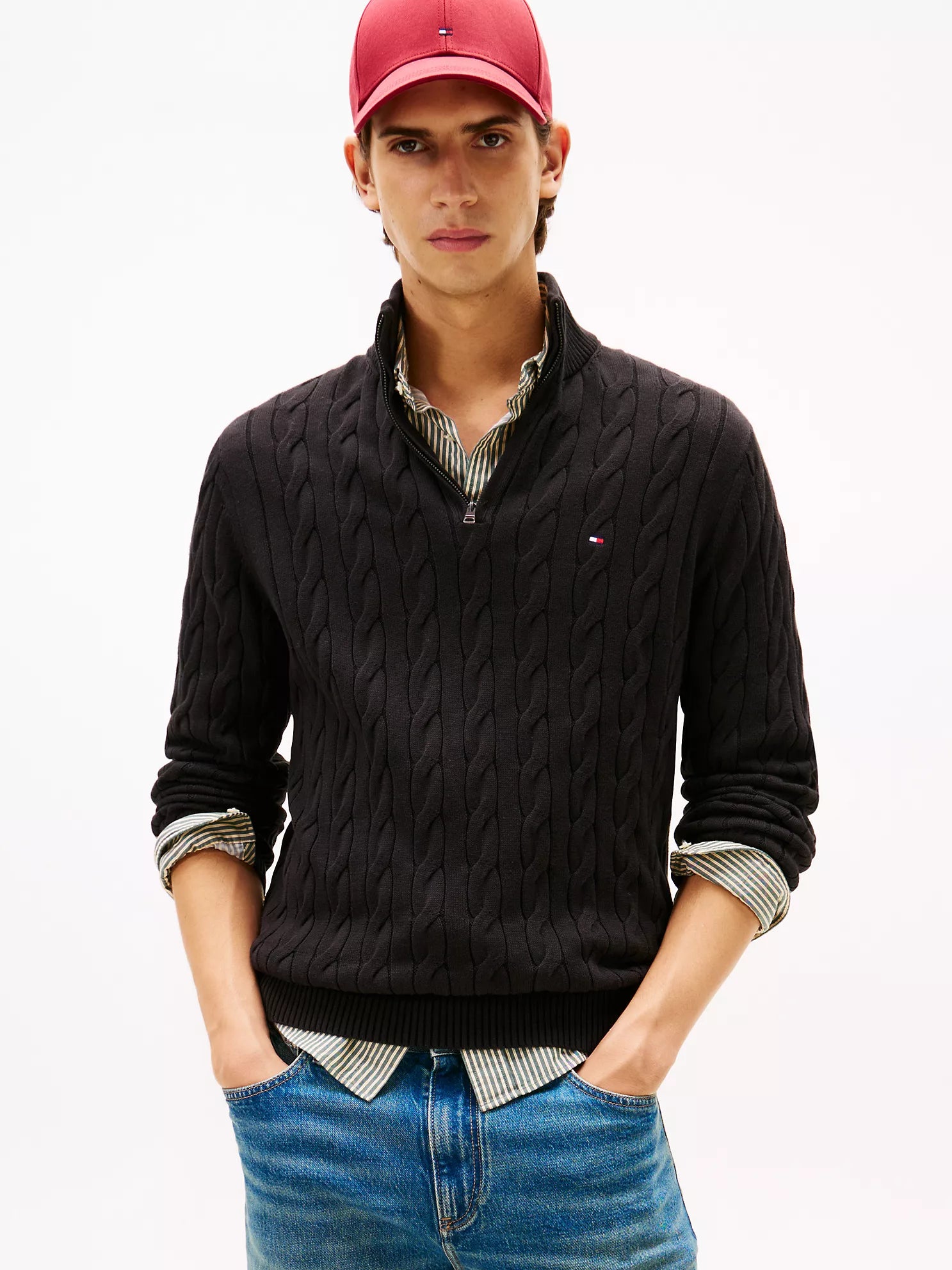 Tommy Hilfiger - Cable Knit Quarter-Zip Sweater