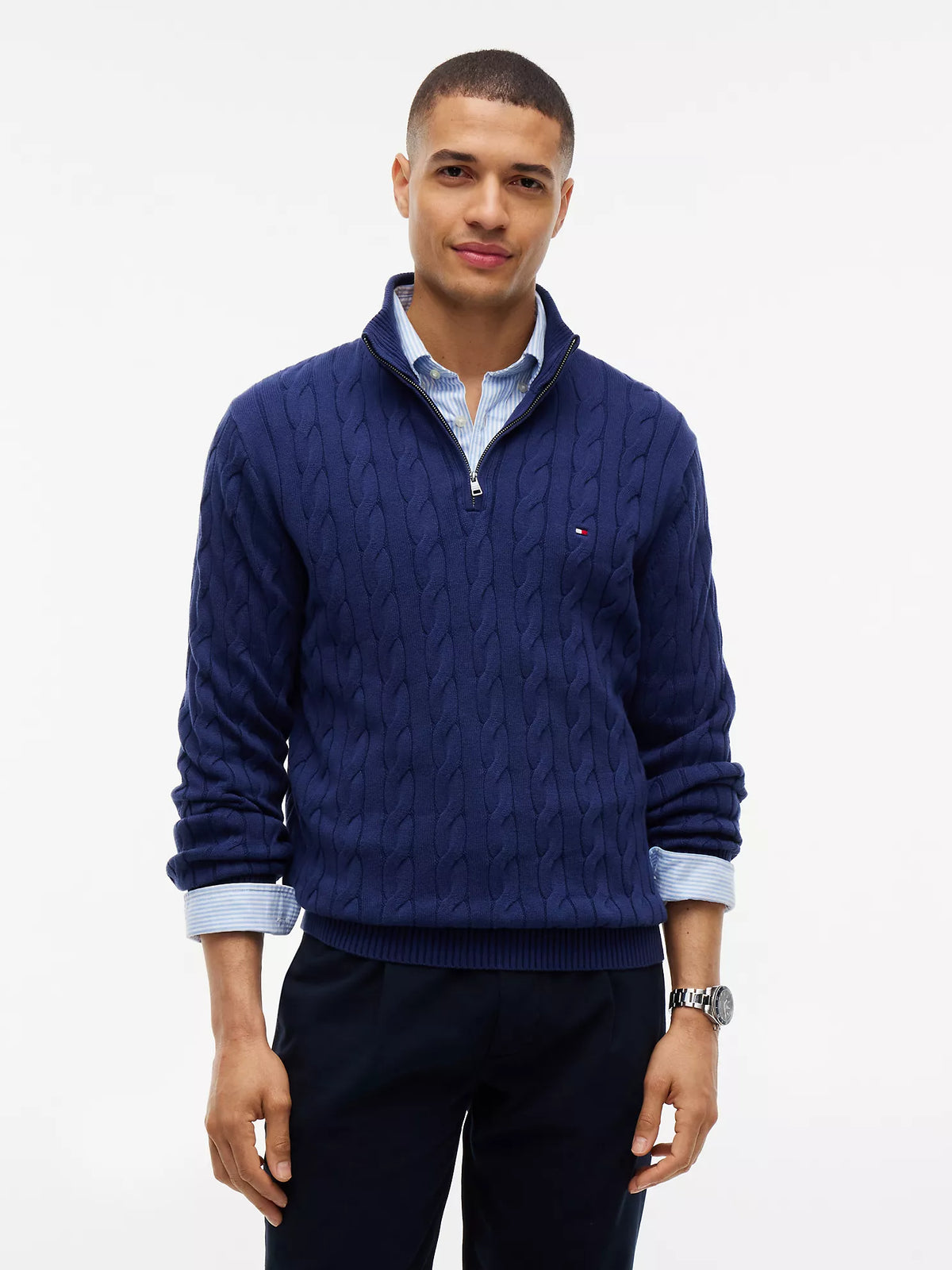 Tommy Hilfiger - Cable Knit Quarter-Zip Sweater