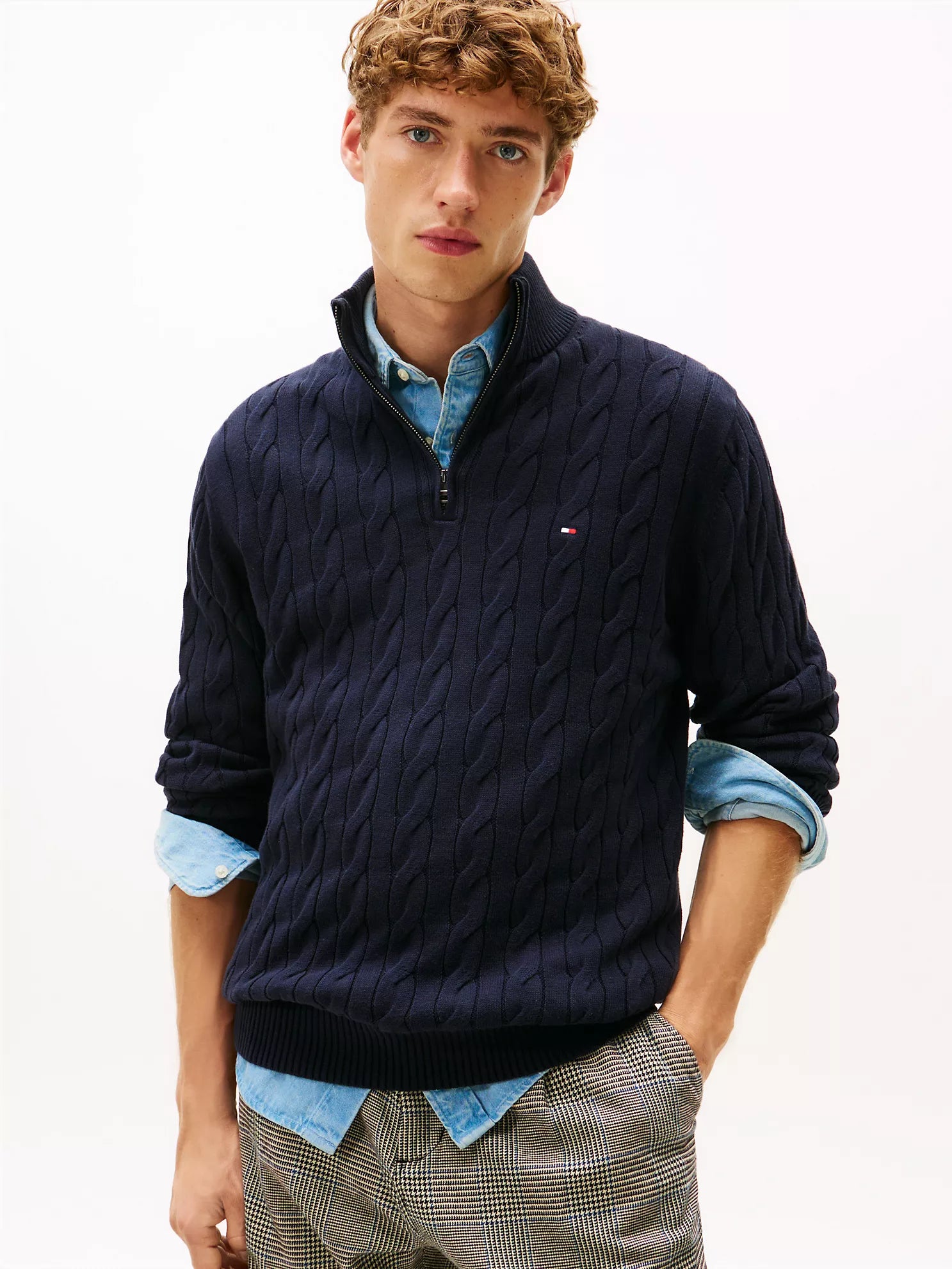 Tommy Hilfiger - Cable Knit Quarter-Zip Sweater