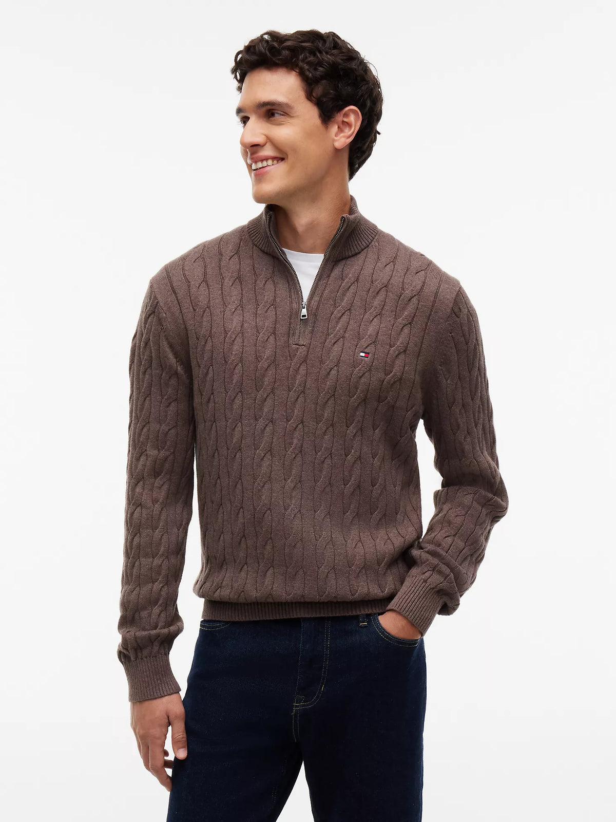 Tommy Hilfiger - Cable Knit Quarter-Zip Sweater