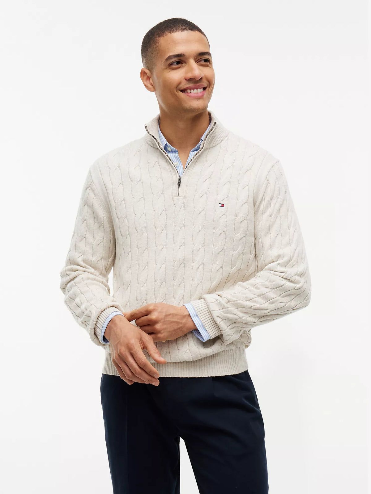 Tommy Hilfiger - Cable Knit Quarter-Zip Sweater