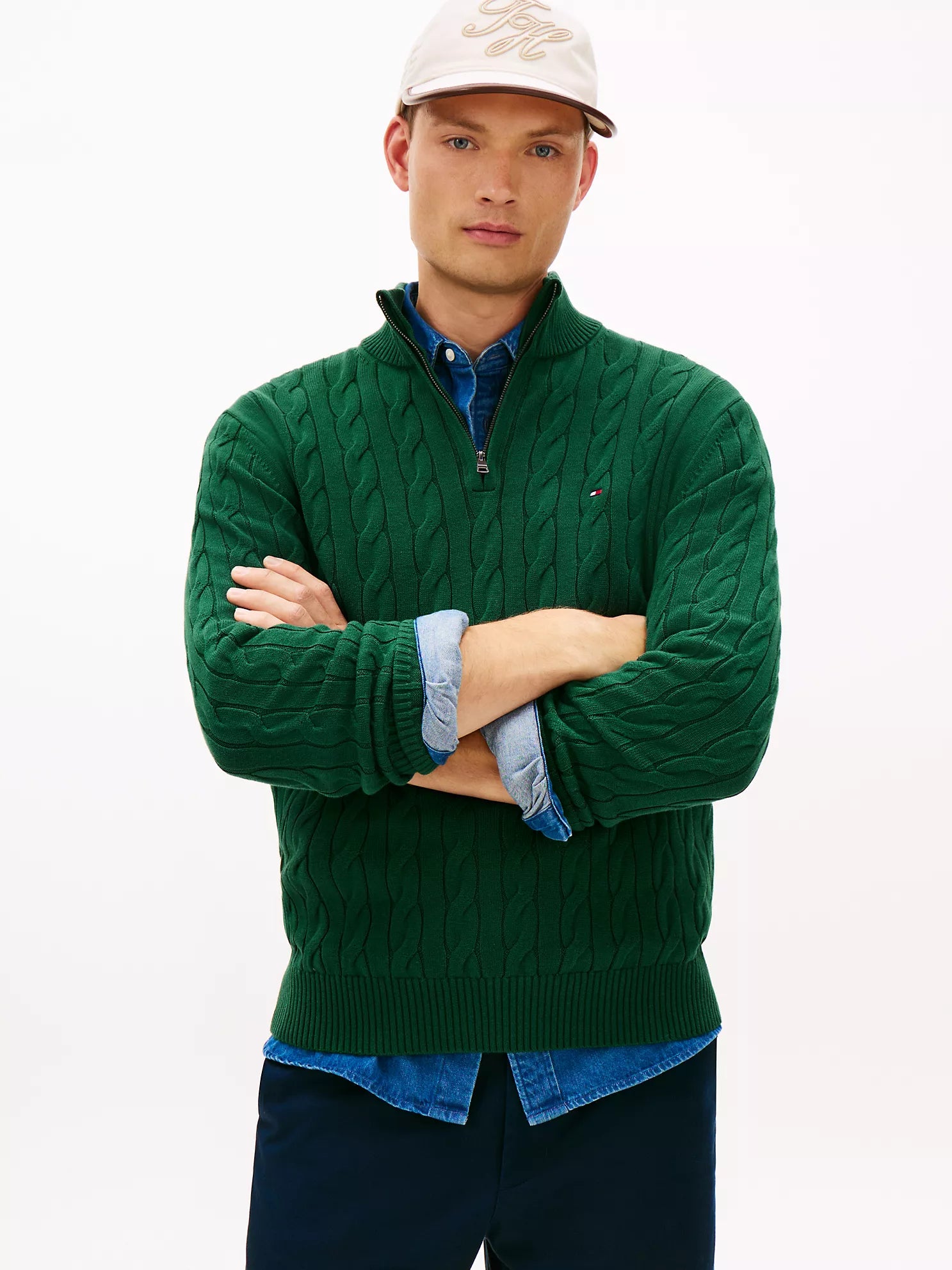 Tommy Hilfiger - Cable Knit Quarter-Zip Sweater