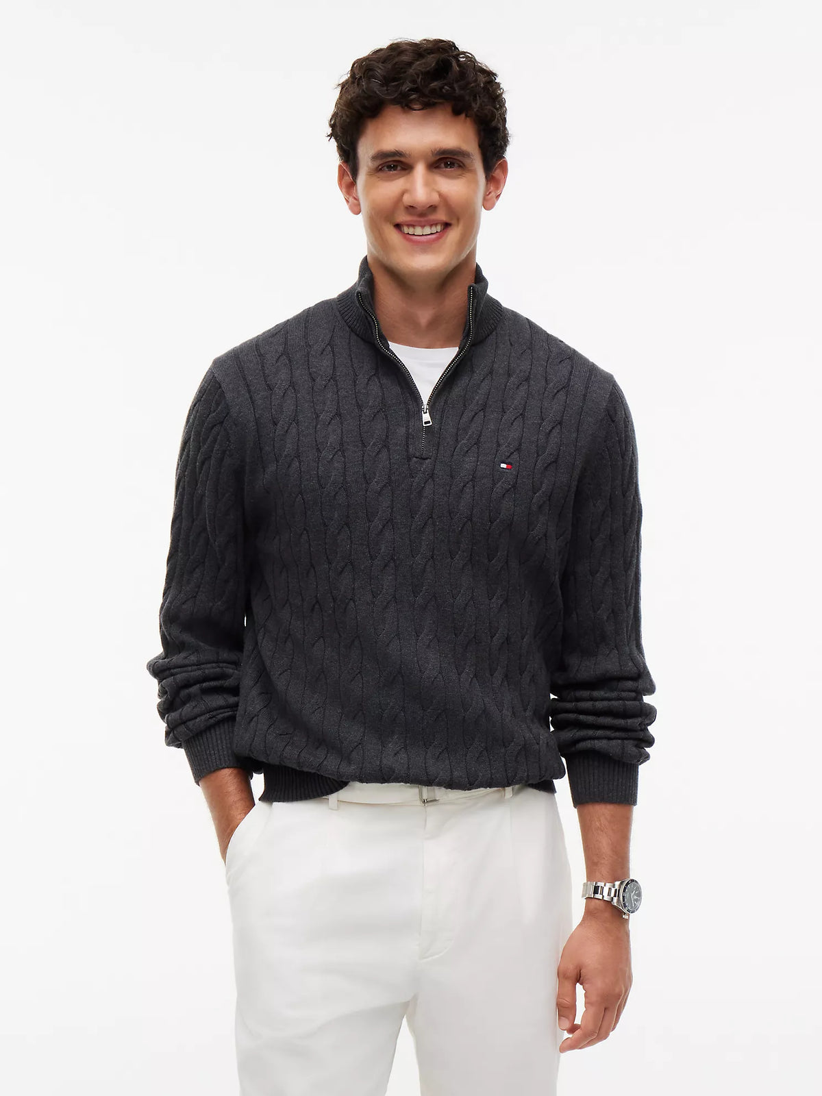 Tommy Hilfiger - Cable Knit Quarter-Zip Sweater