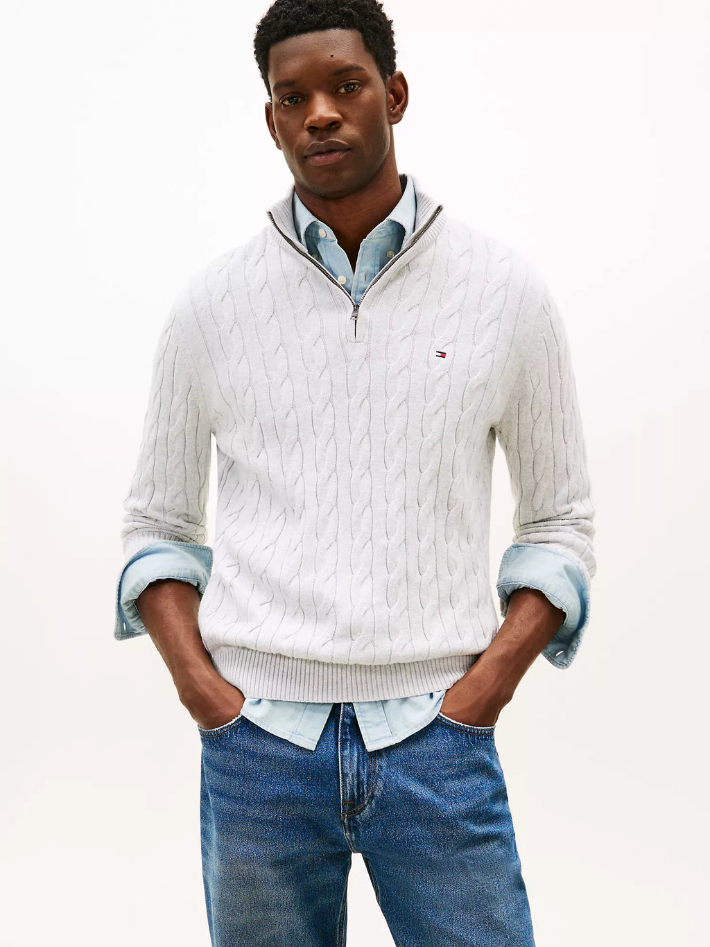 Tommy Hilfiger - Cable Knit Quarter-Zip Sweater