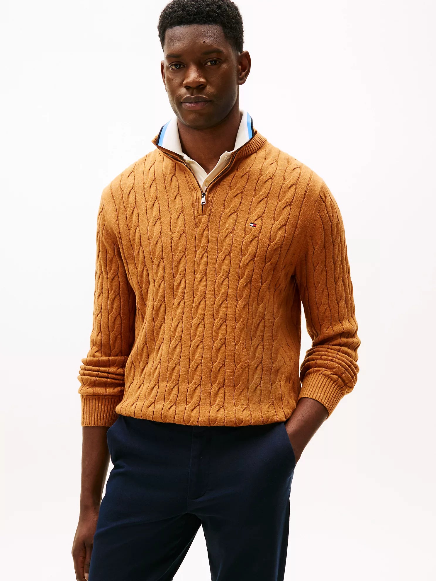 Tommy Hilfiger - Cable Knit Quarter-Zip Sweater