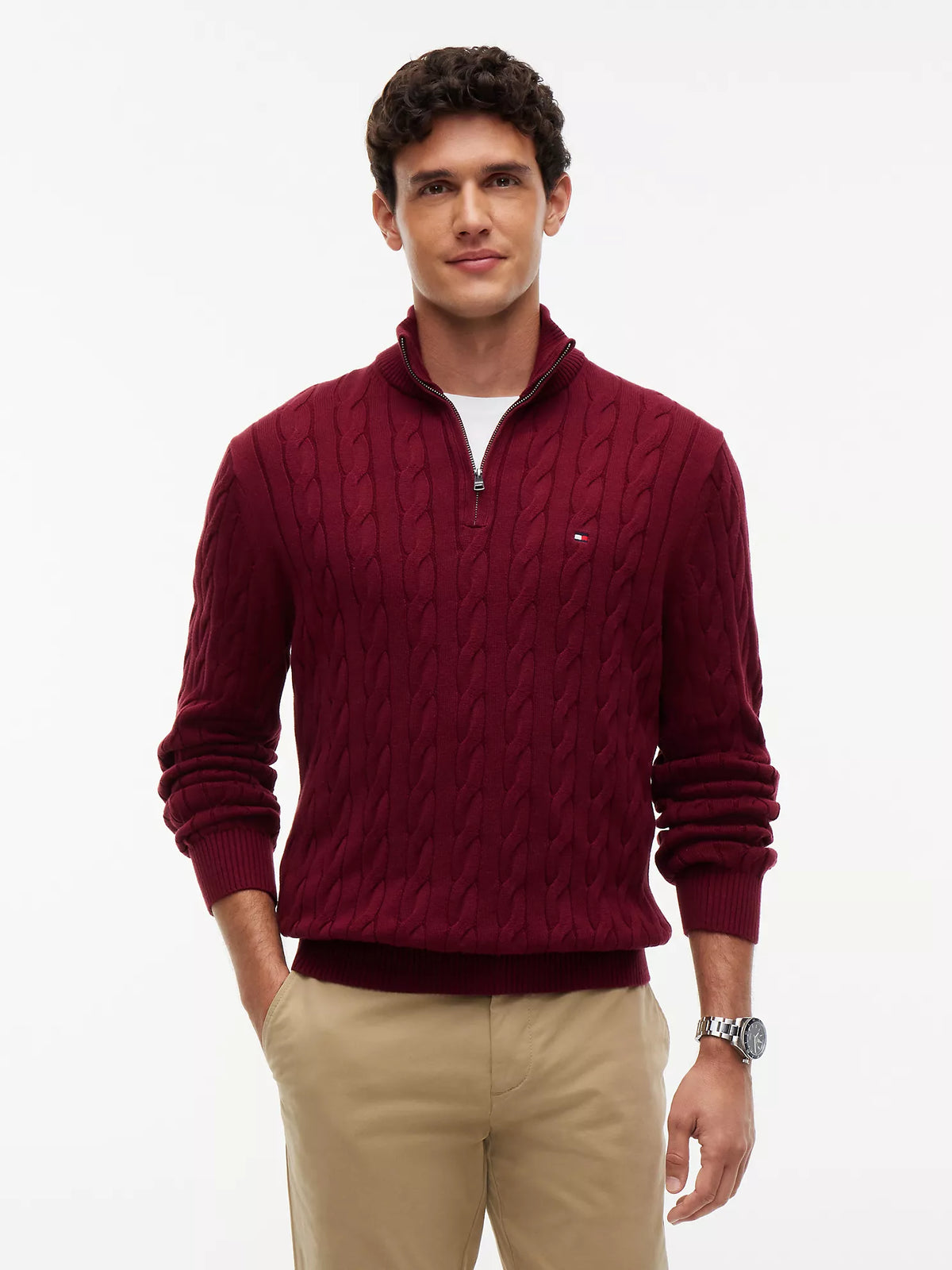 Tommy Hilfiger - Cable Knit Quarter-Zip Sweater