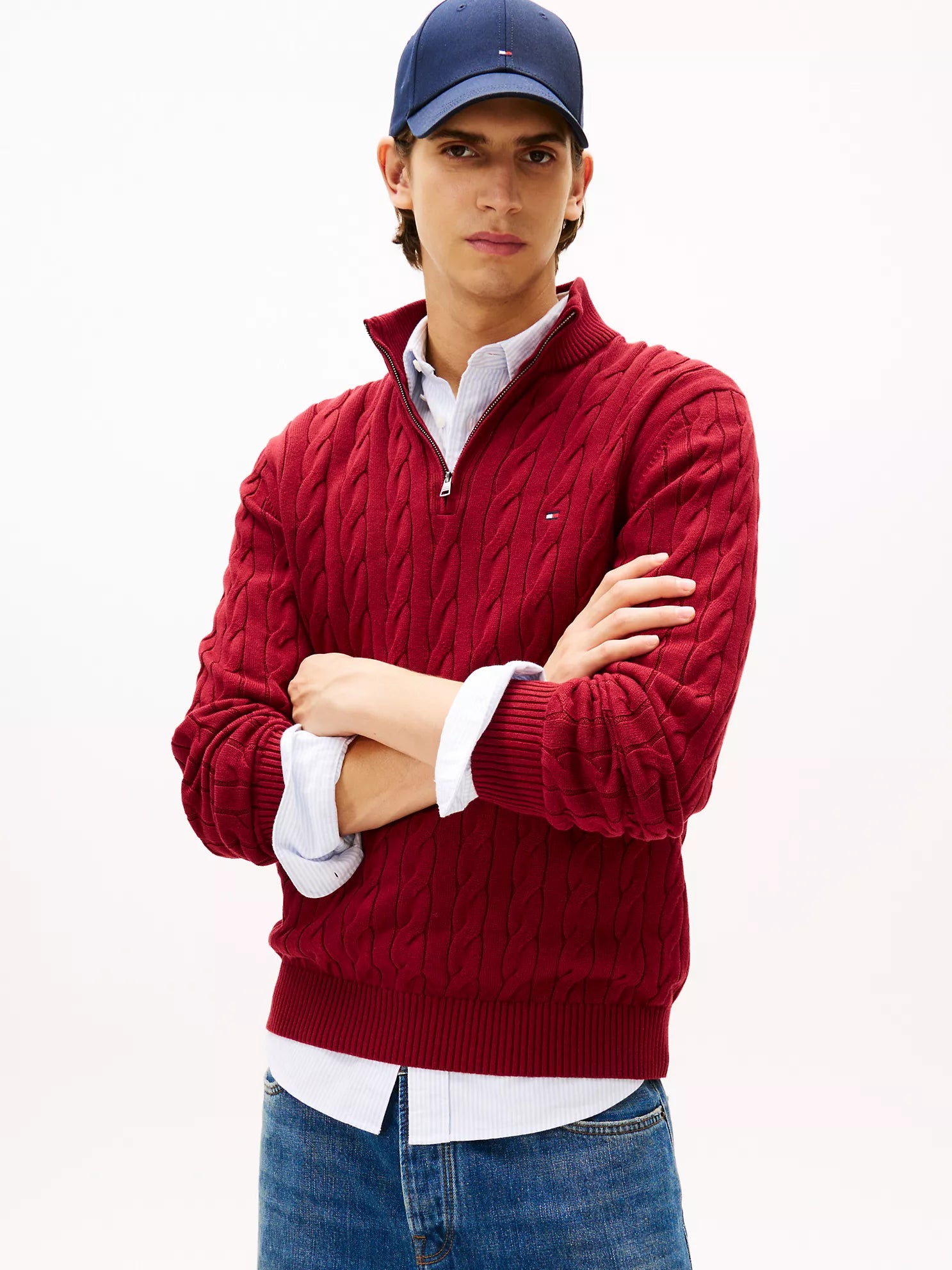 Tommy Hilfiger - Cable Knit Quarter-Zip Sweater