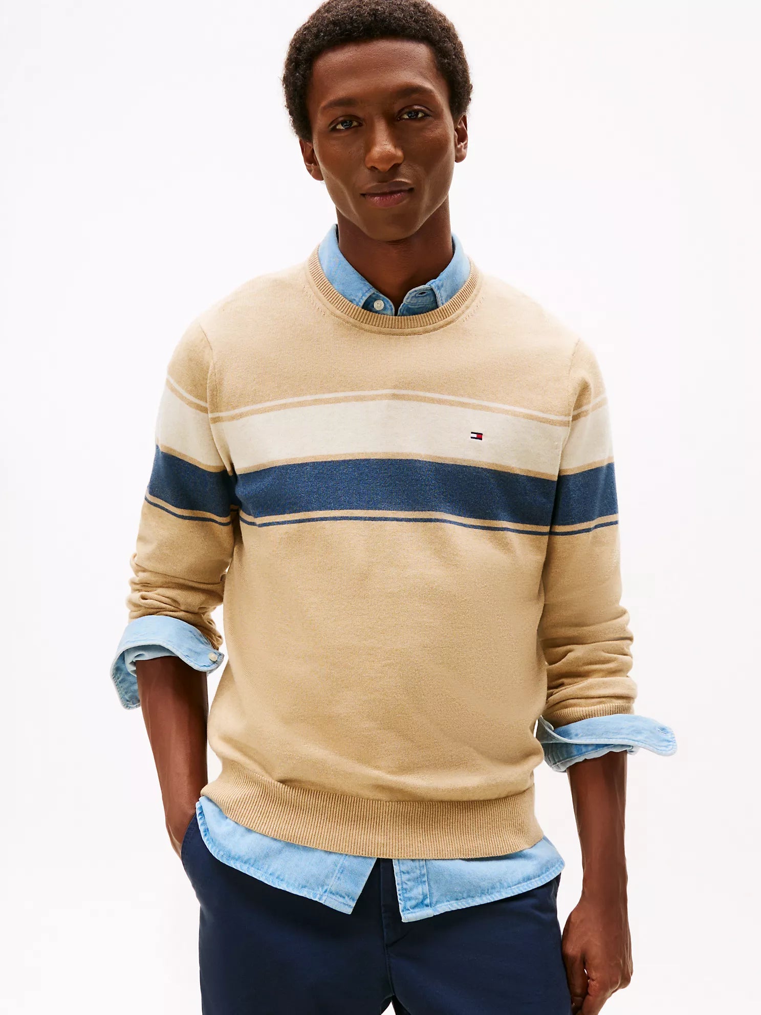 Tommy Hilfiger - Block-Stripe Crewneck Sweater