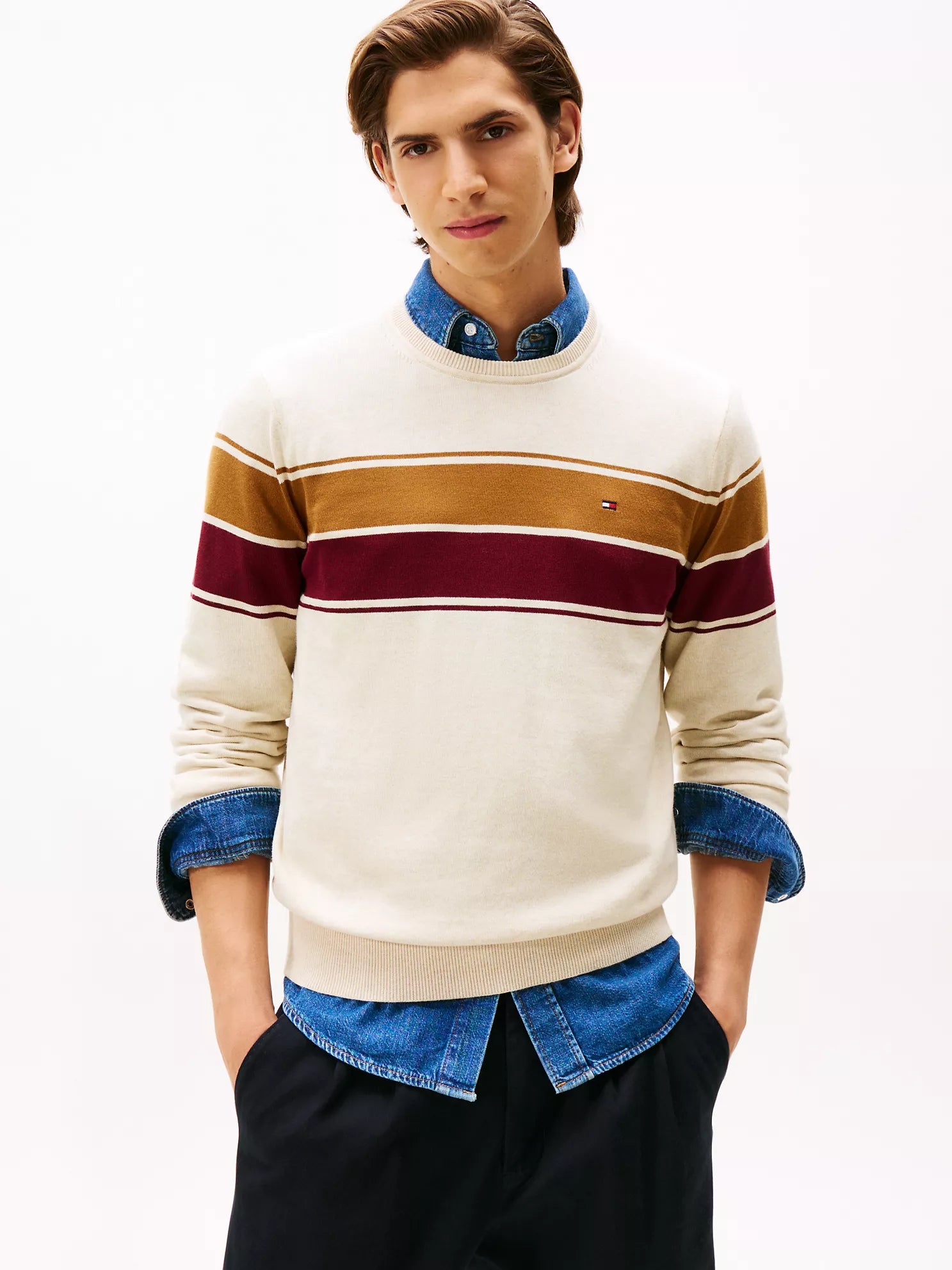 Tommy Hilfiger - Block-Stripe Crewneck Sweater