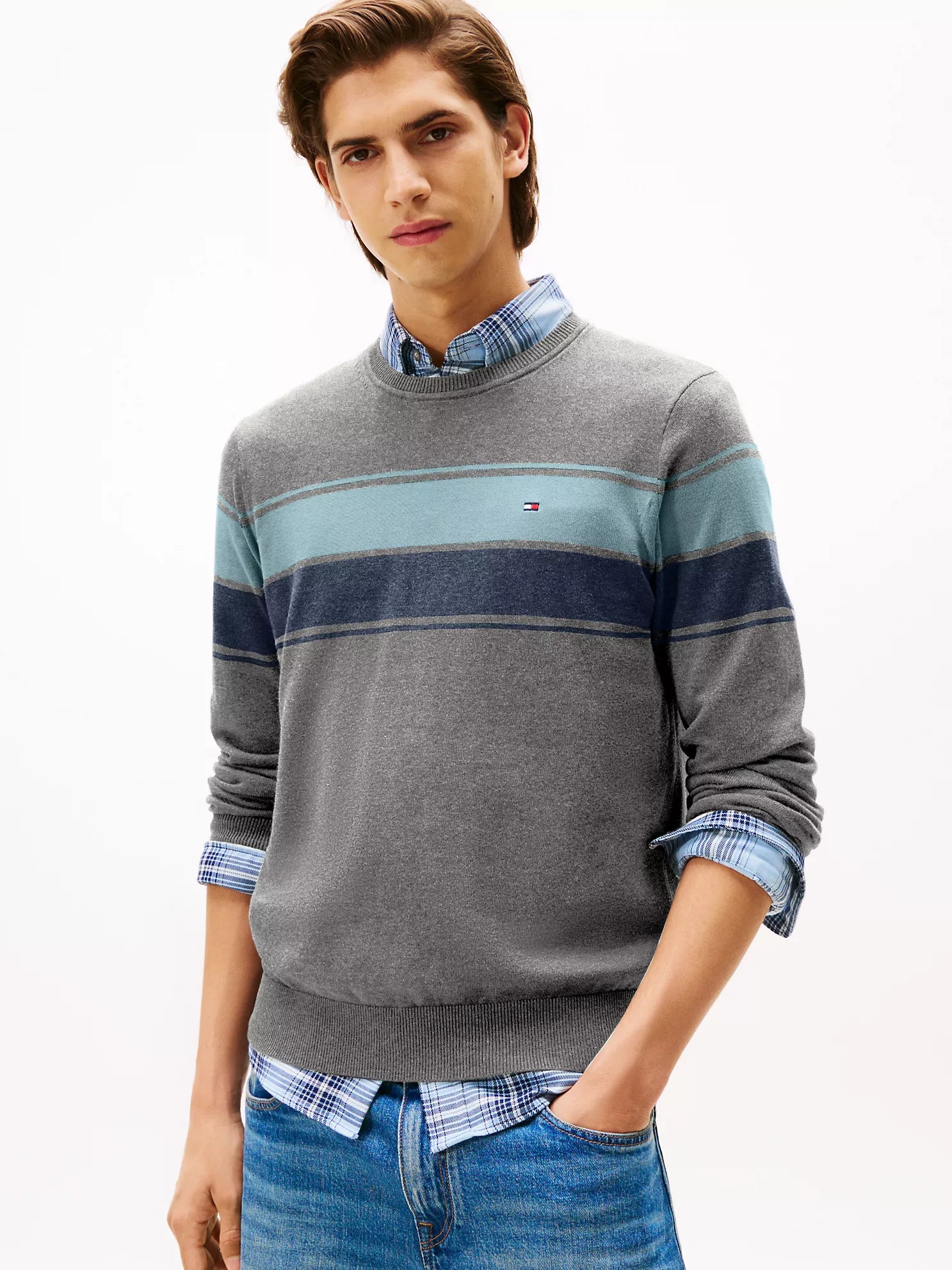 Tommy Hilfiger - Block-Stripe Crewneck Sweater