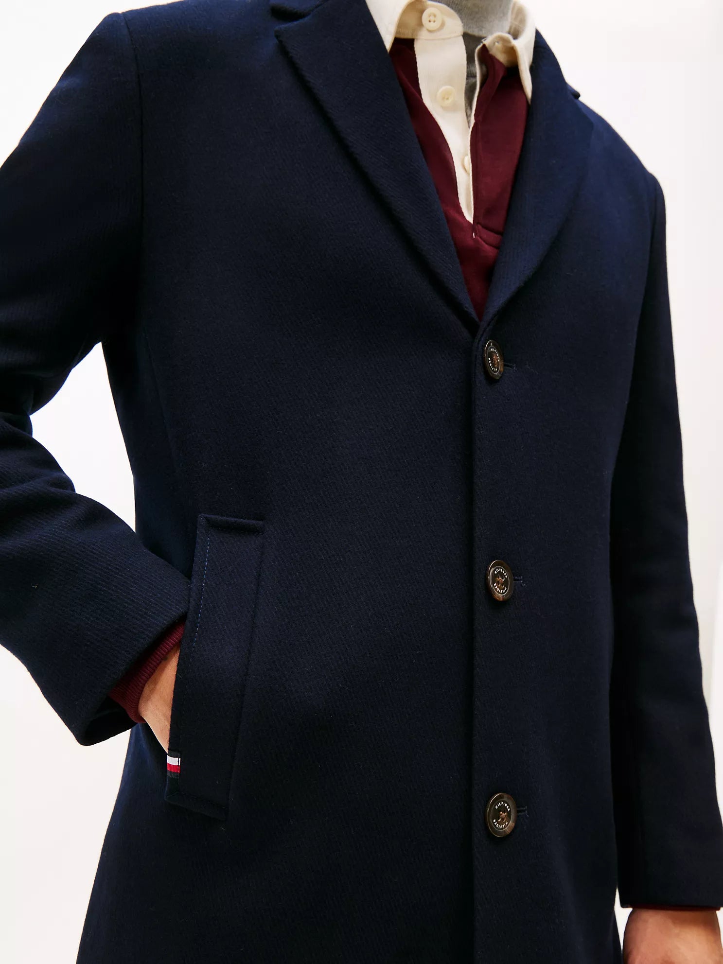 Tommy Hilfiger - Wool-Blend Casual Coat