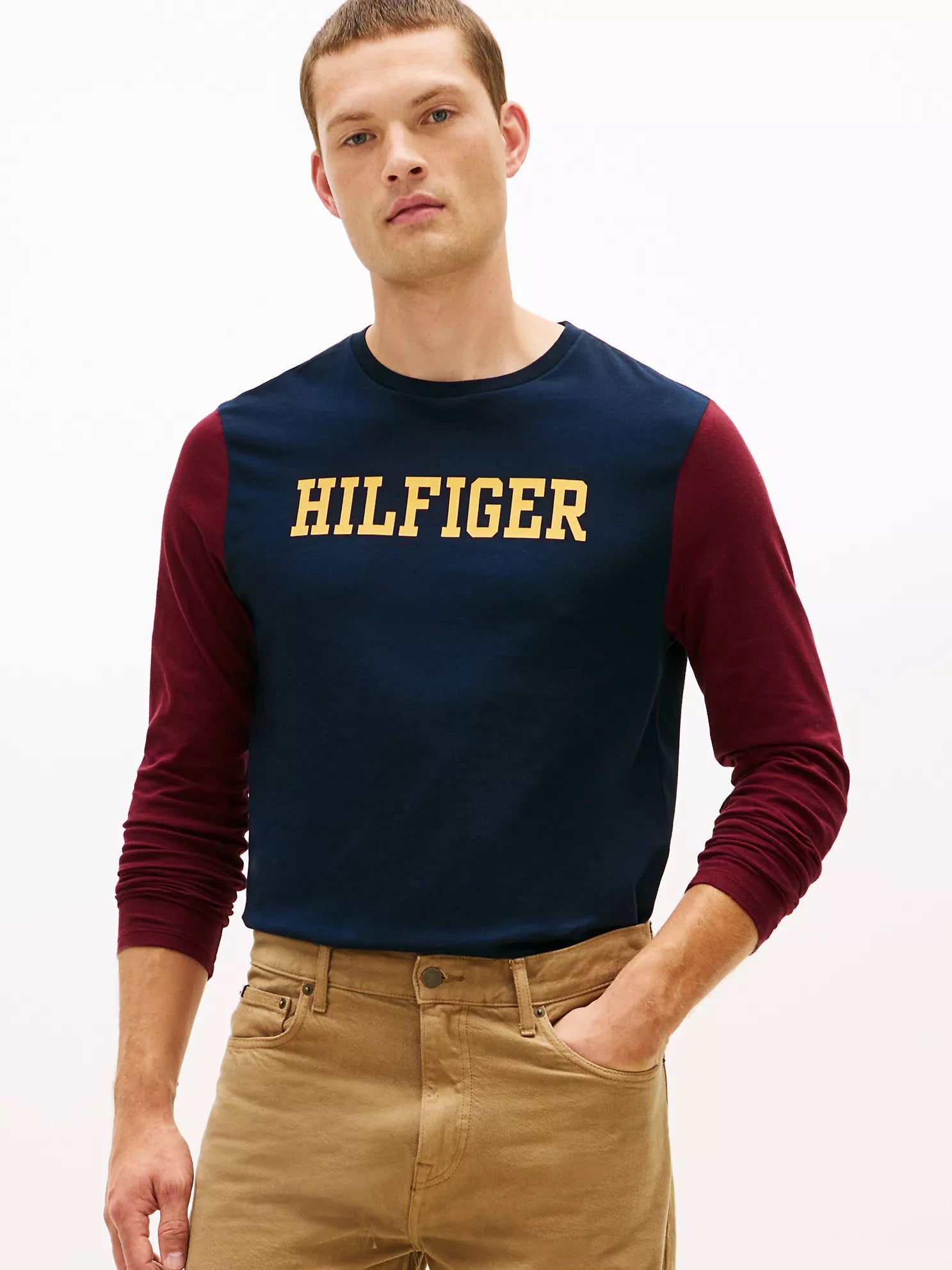 Tommy Hilfiger - Long-Sleeve Colorblock Hilfiger T-Shirt