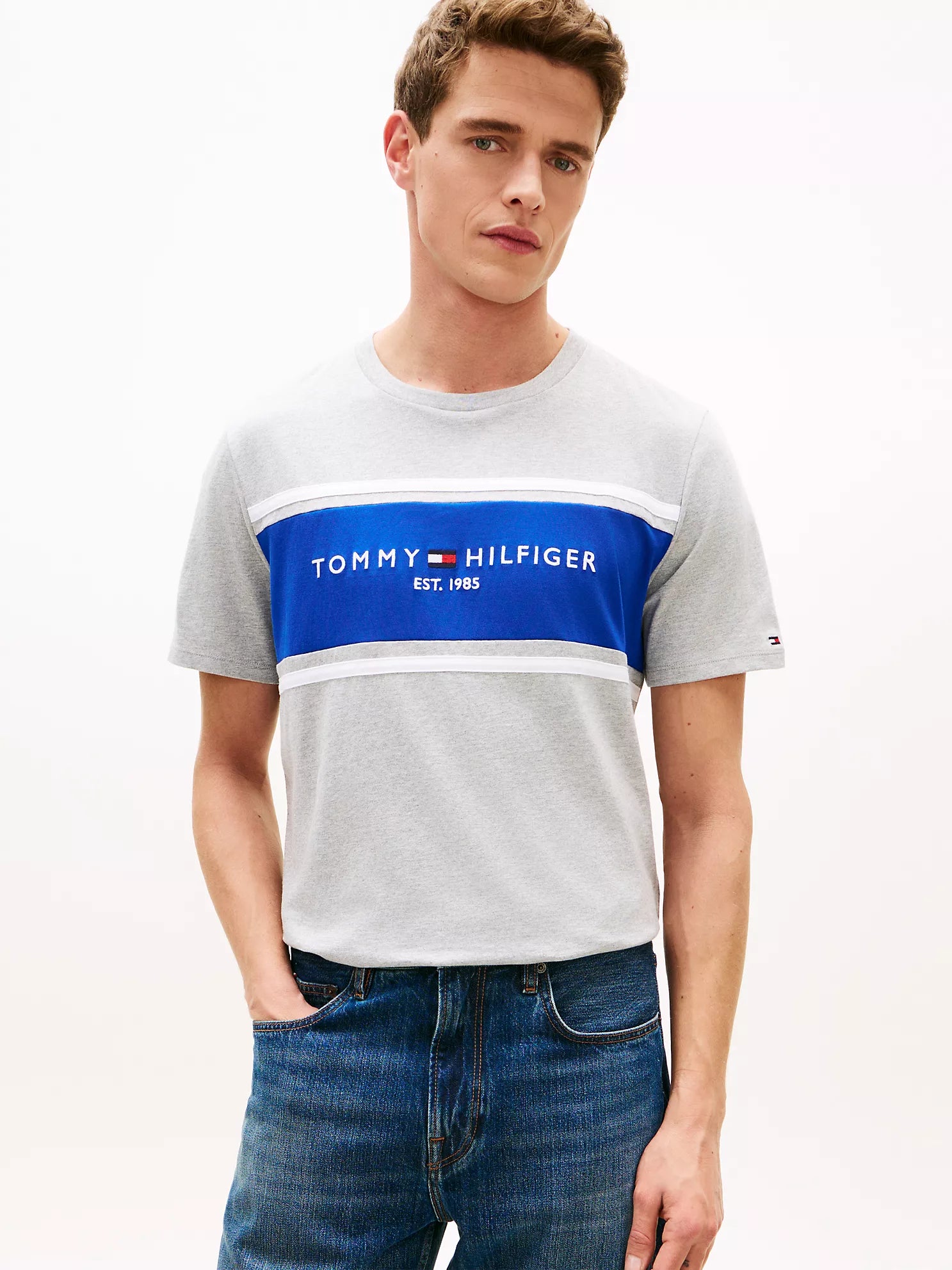 Tommy Hilfiger - Hilfiger Block Stripe Logo T-Shirt