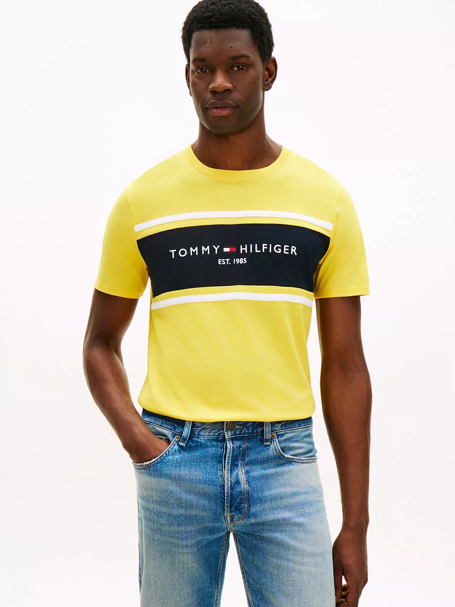 Tommy Hilfiger - Hilfiger Block Stripe Logo T-Shirt