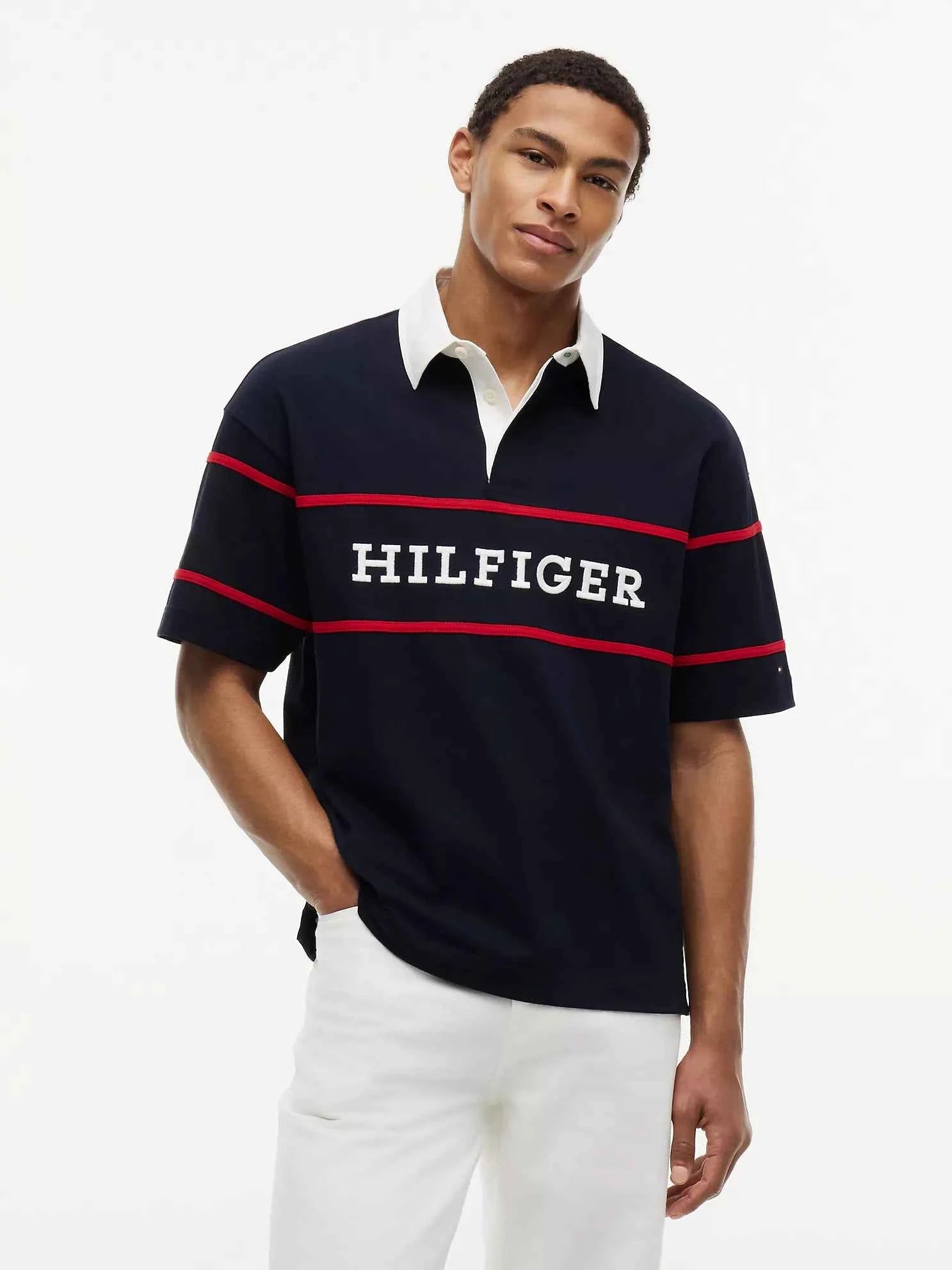 Tommy Hilfiger - Relaxed Fit Hilfiger Logo Rugby Polo