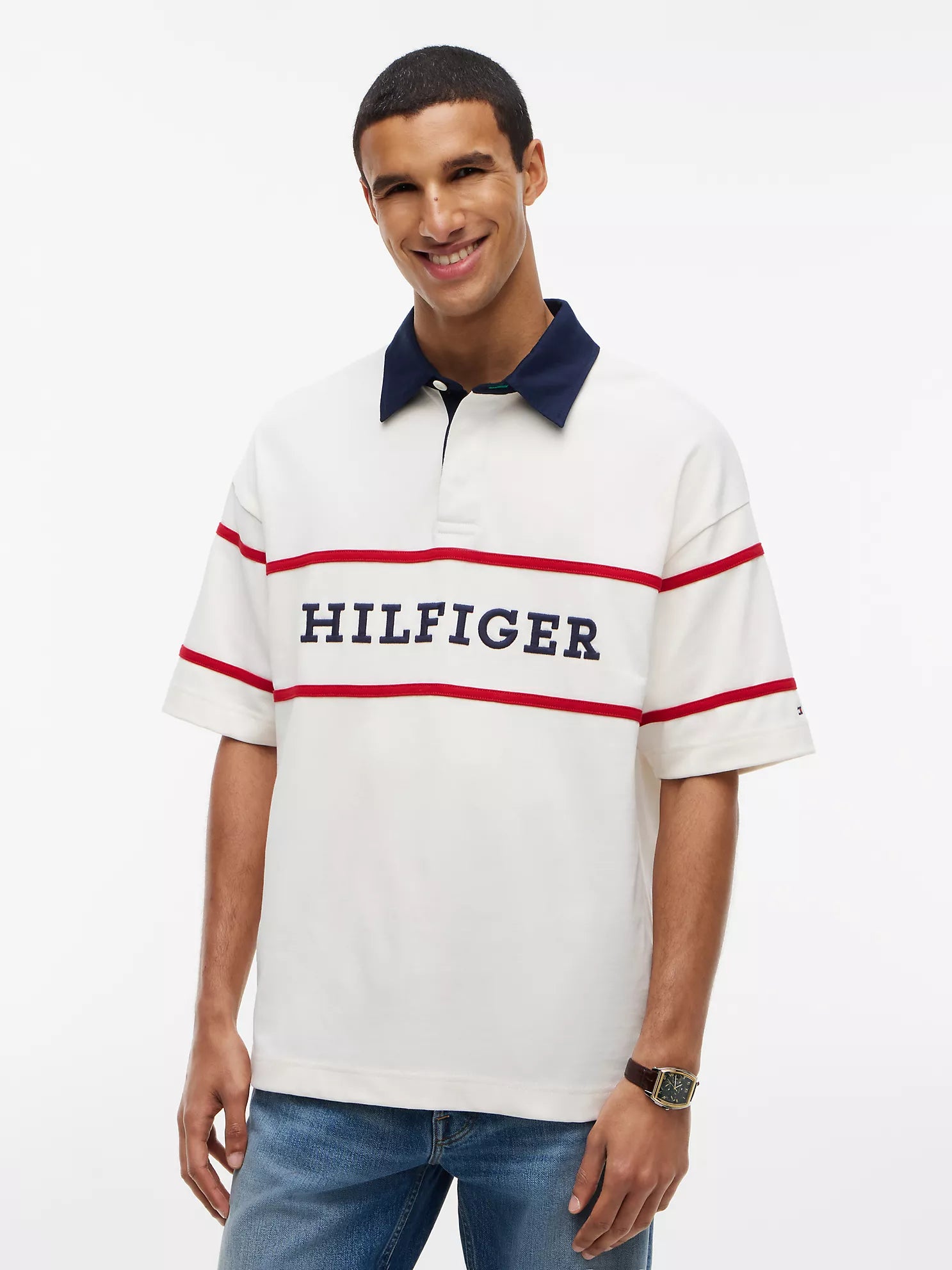Tommy Hilfiger - Relaxed Fit Hilfiger Logo Rugby Polo