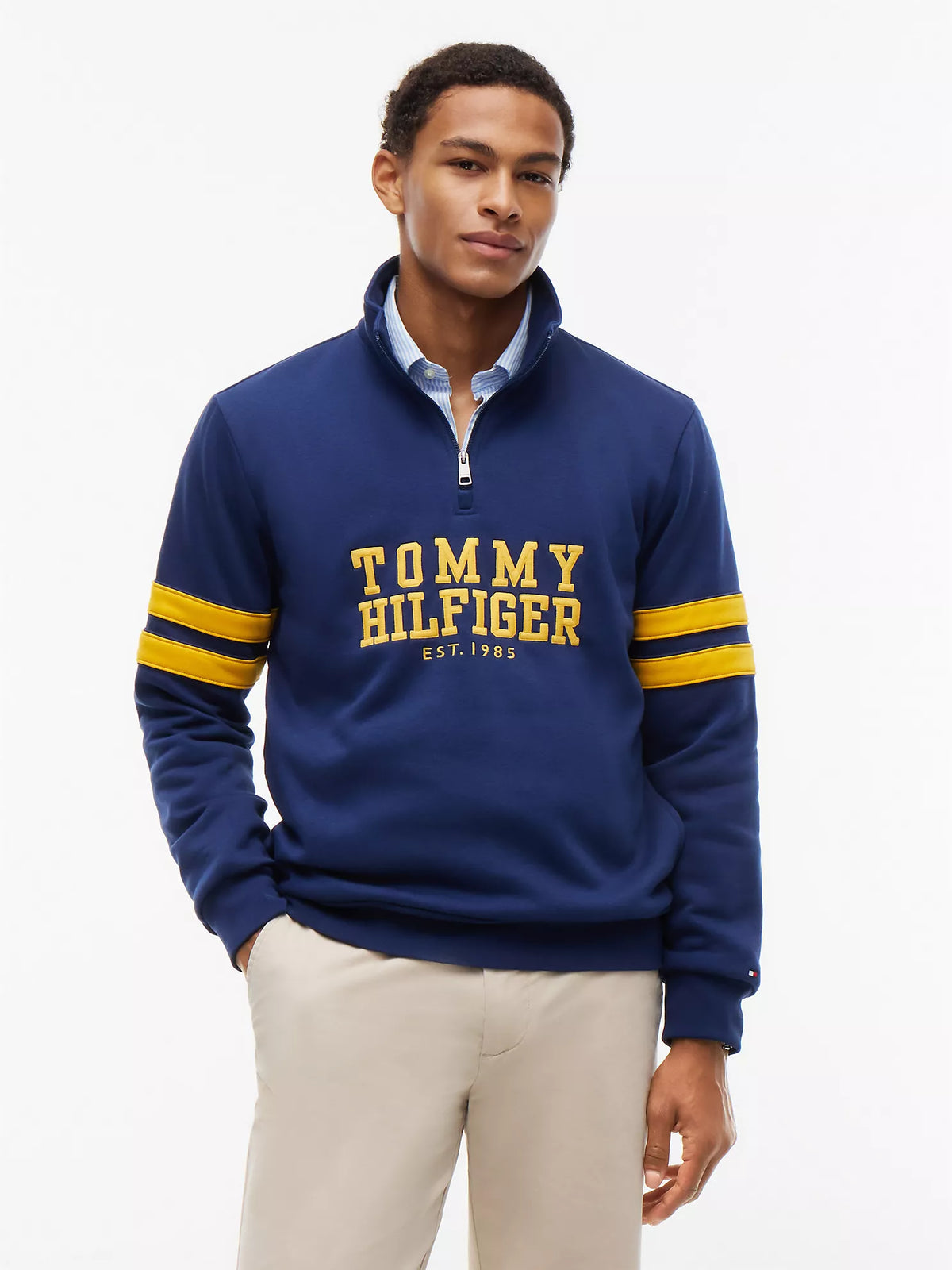 Tommy Hilfiger - Varsity Stripe Quarter-Zip Sweatshirt