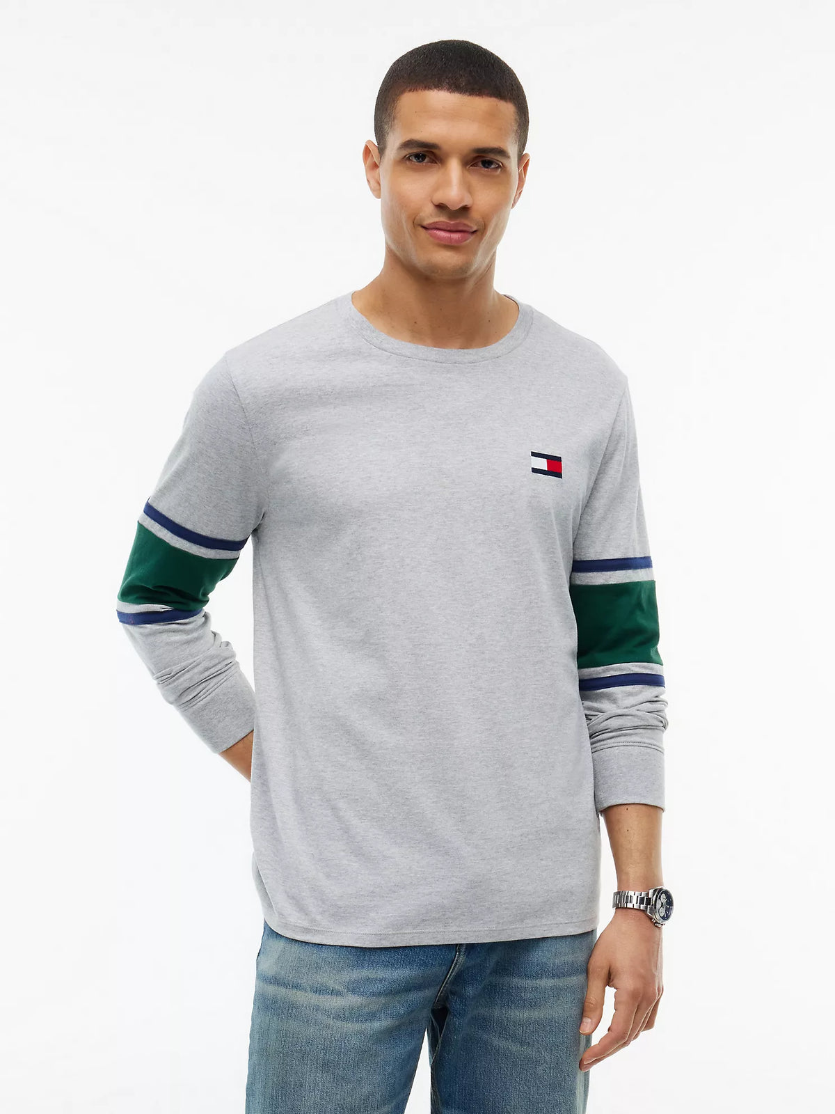 Tommy Hilfiger - Long-Sleeve Varsity Block Stripe T-Shirt