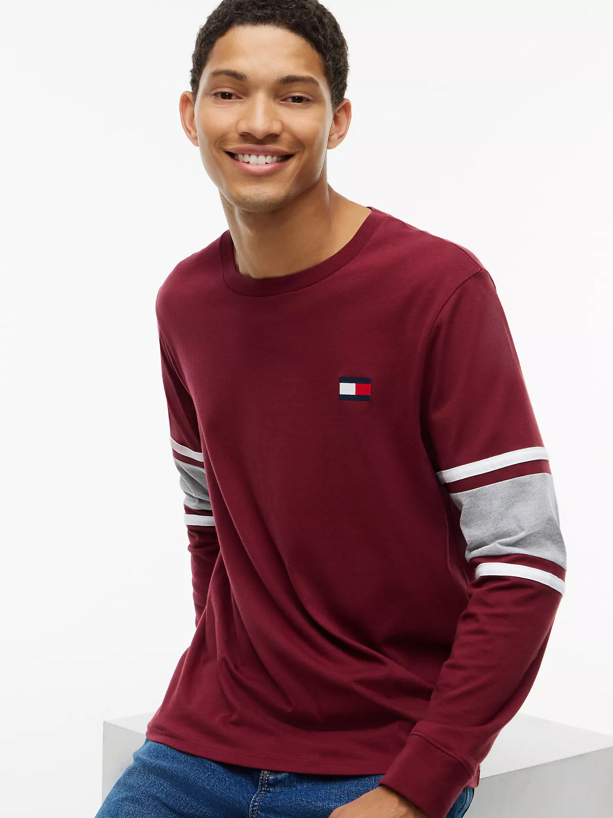 Tommy Hilfiger - Long-Sleeve Varsity Block Stripe T-Shirt