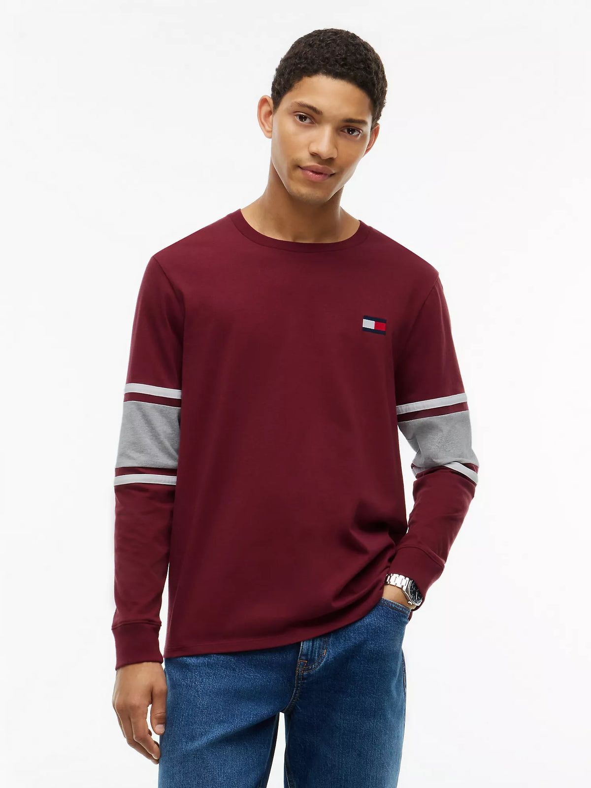 Tommy Hilfiger - Long-Sleeve Varsity Block Stripe T-Shirt