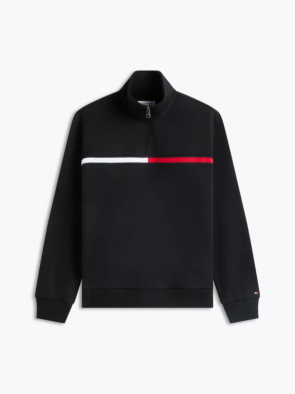 Tommy Hilfiger - Flag Stripe Logo Quarter-Zip Sweatshirt