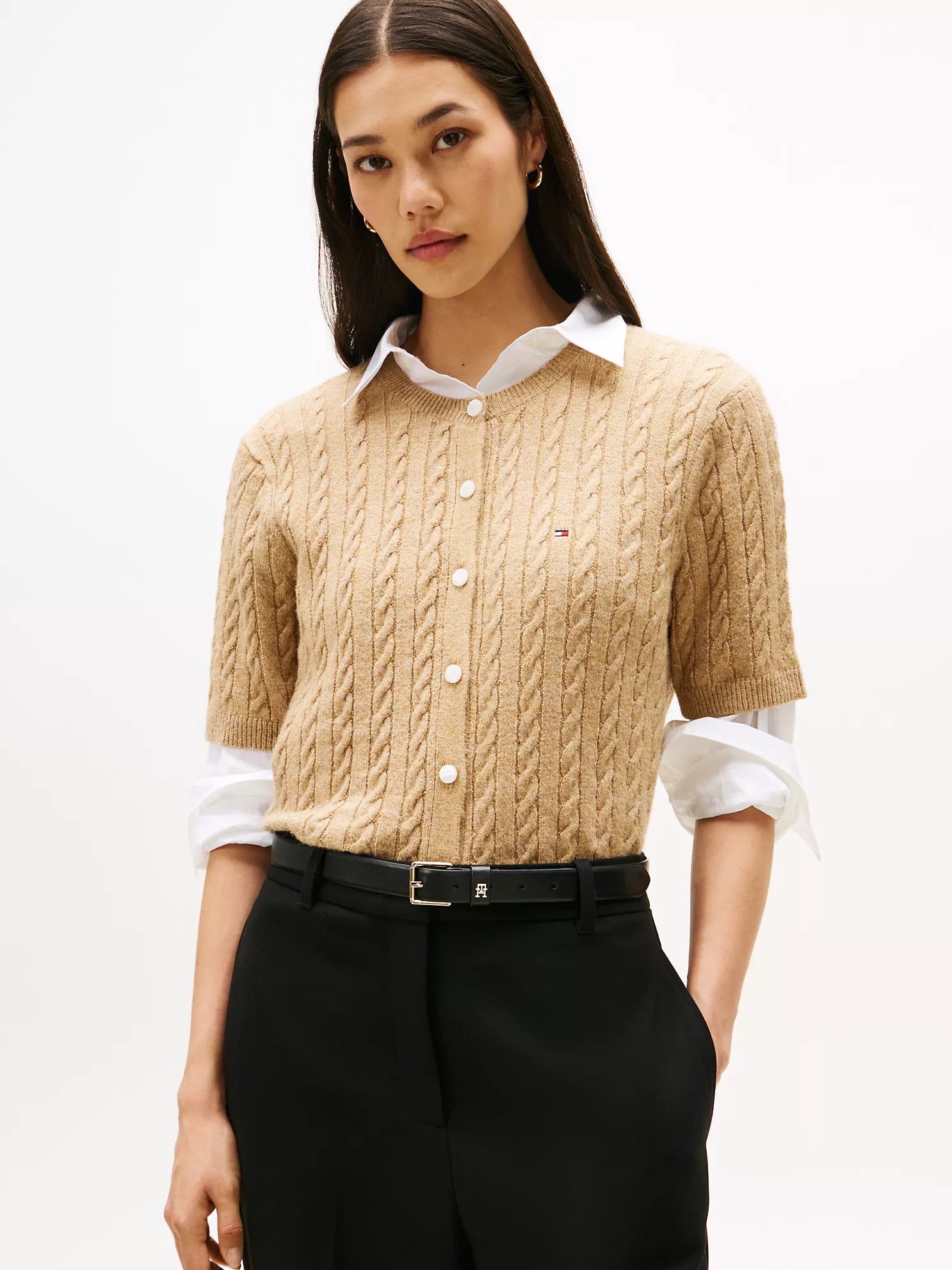 Tommy Hilfiger - Short-Sleeve Cable Knit Cardigan