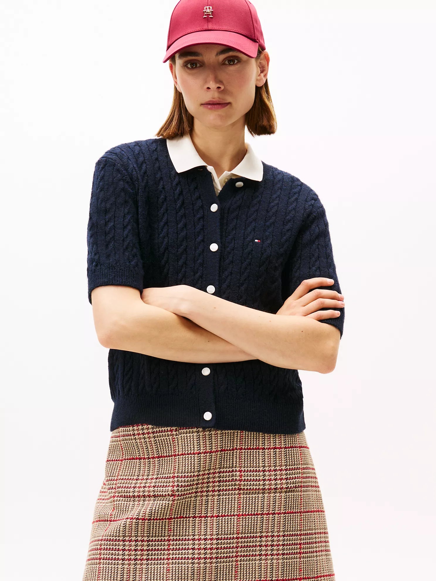 Tommy Hilfiger - Short-Sleeve Cable Knit Cardigan