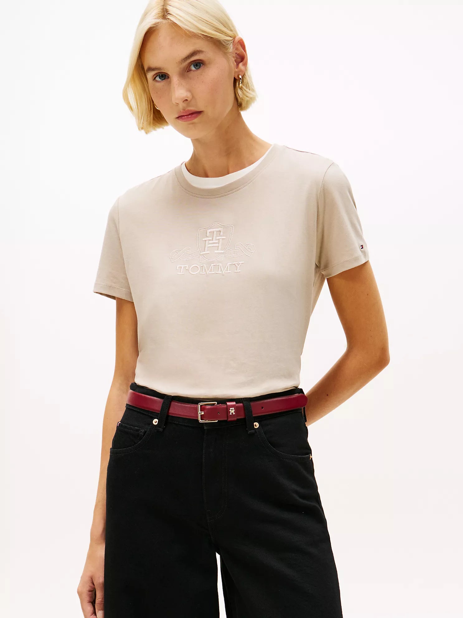 Tommy Hilfiger - Embroidered Crest Banner Logo T-Shirt