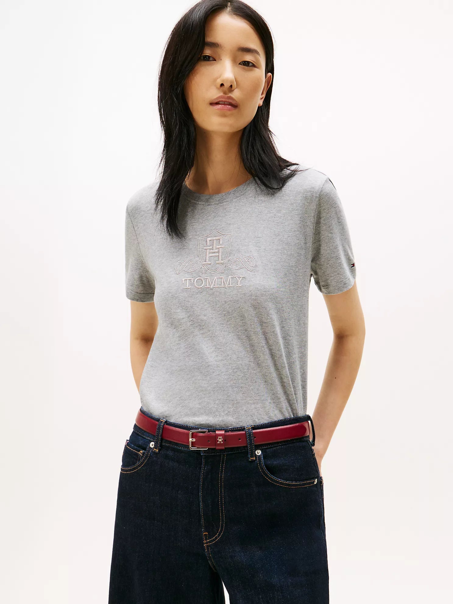 Tommy Hilfiger - Embroidered Crest Banner Logo T-Shirt