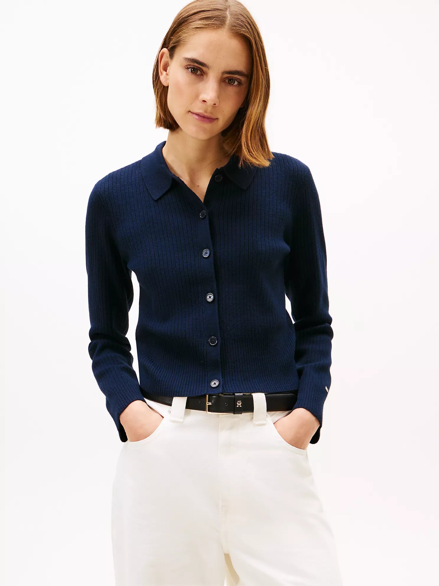 Tommy Hilfiger - Rib-Knit Polo Cardigan