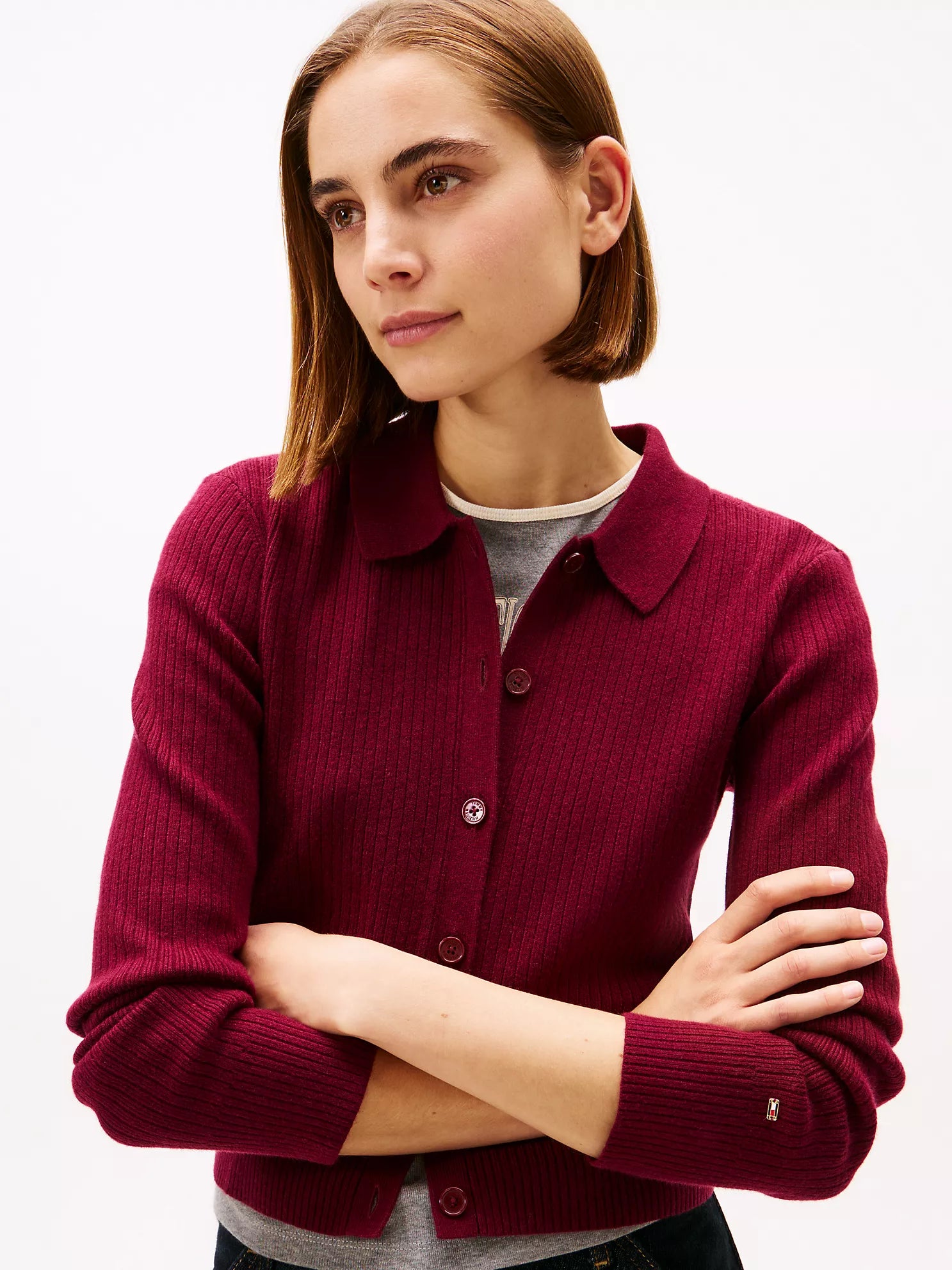 Tommy Hilfiger - Rib-Knit Polo Cardigan