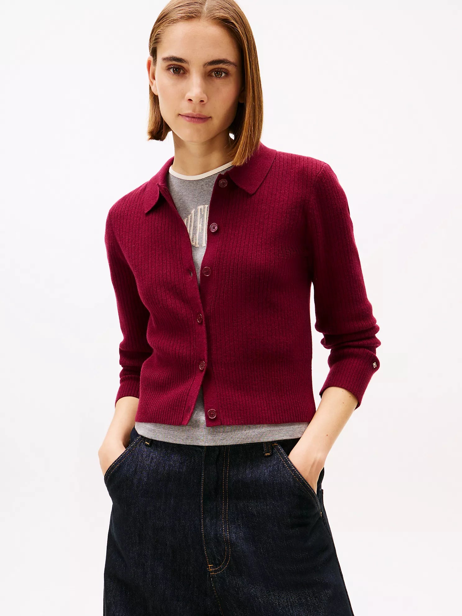 Tommy Hilfiger - Rib-Knit Polo Cardigan