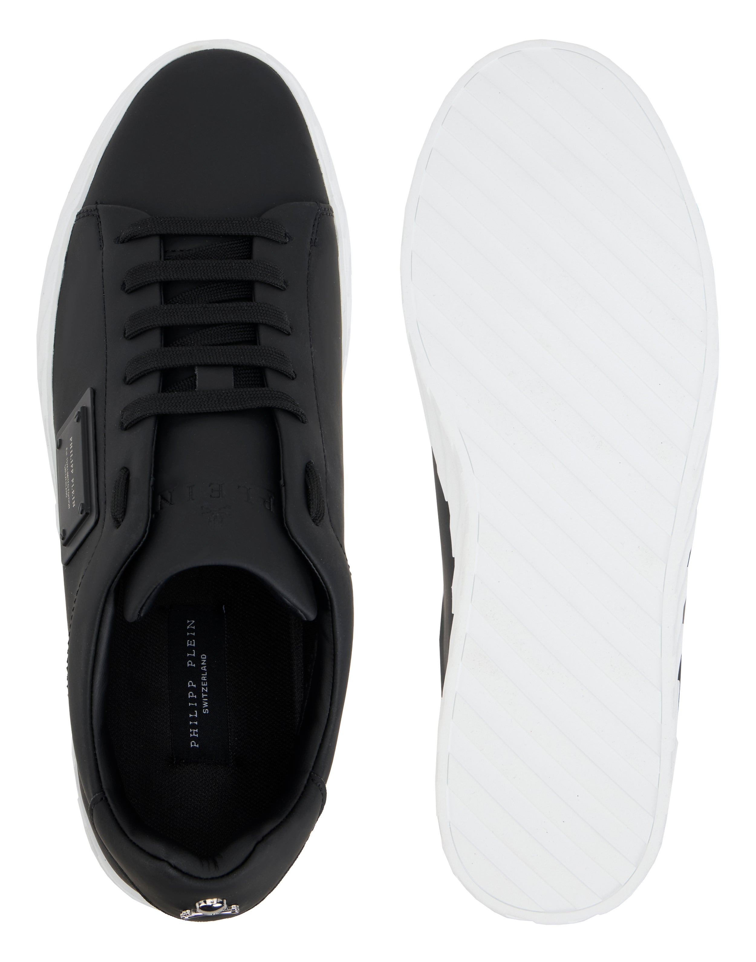 PHILIPP PLEIN - Nappa Leather Low-Top Sneakers Placca