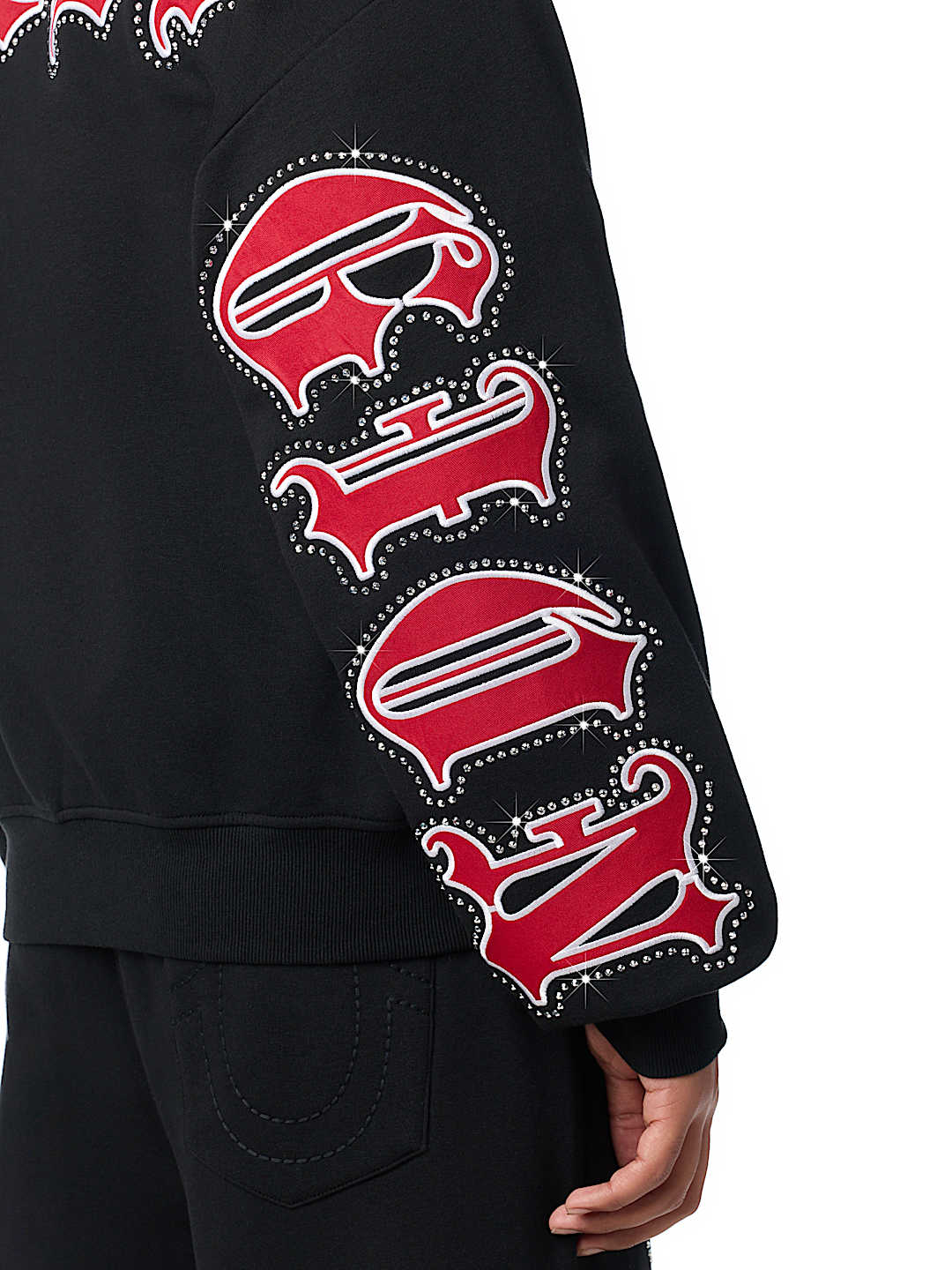 True Religion - Script Patch Boxy Zip Up Hoodie