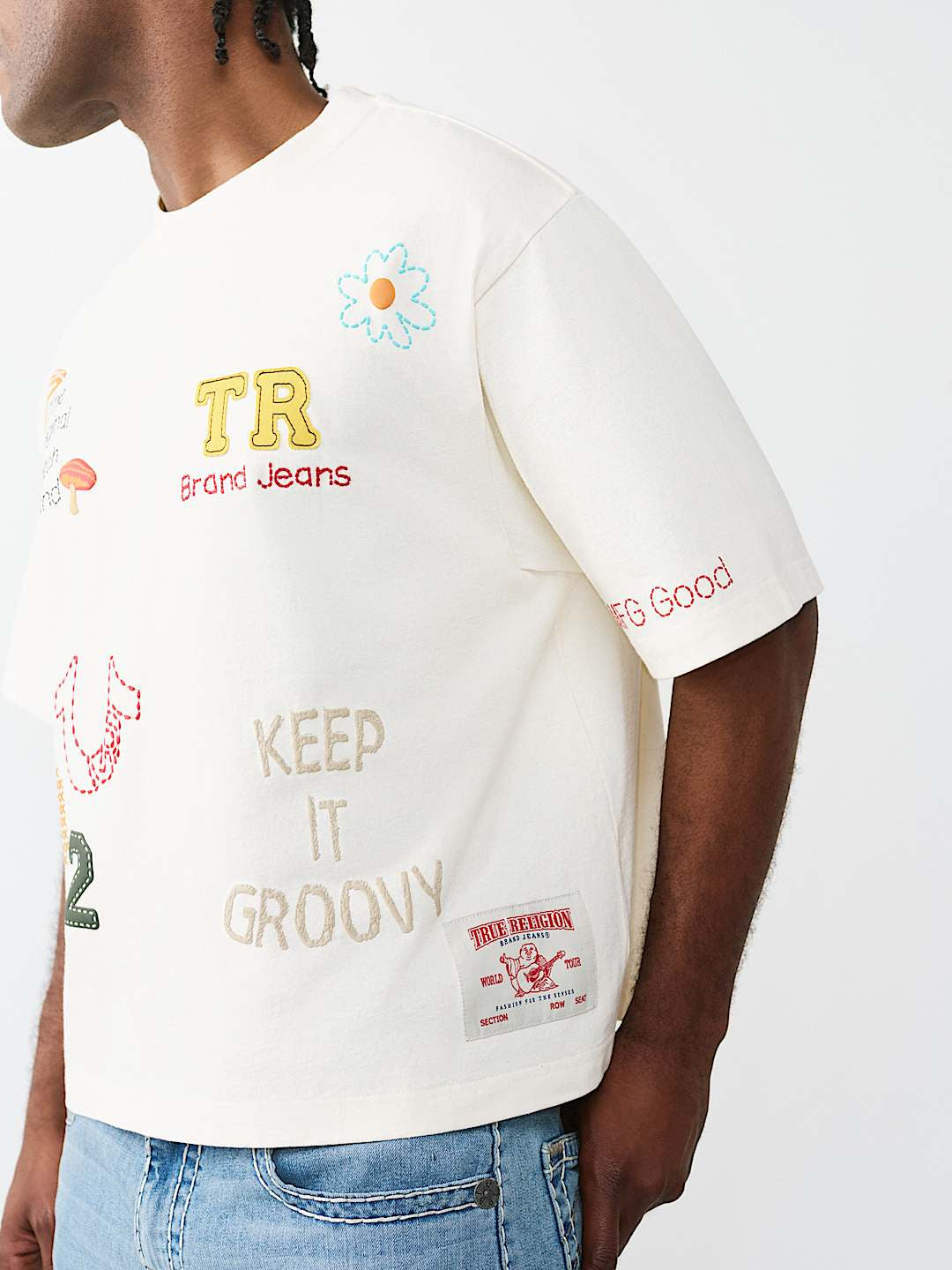 True Religion - Multi Logo Heavyweight Boxy Tee