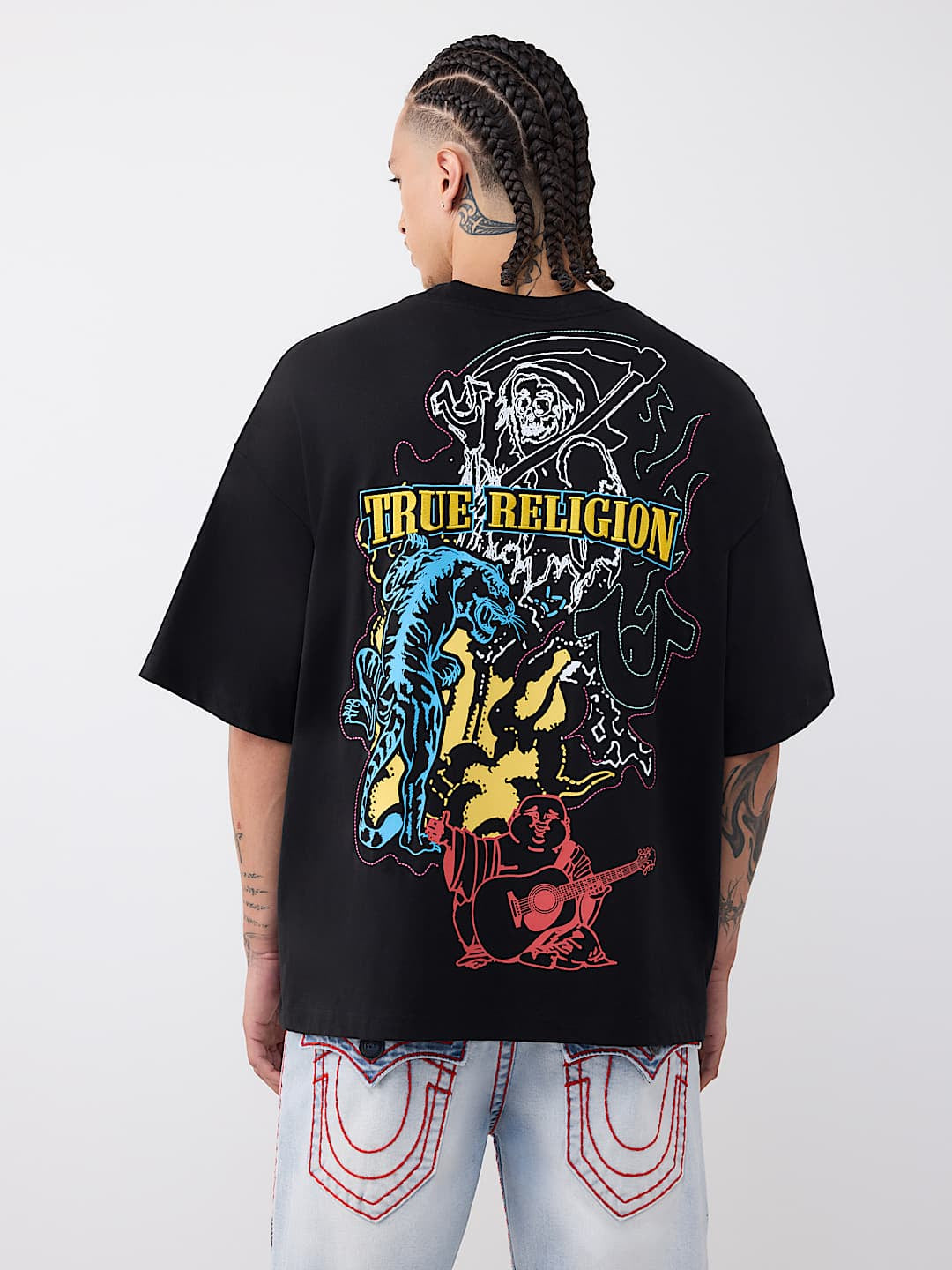 True Religion - Tiger Logo Heavyweight Oversized Tee