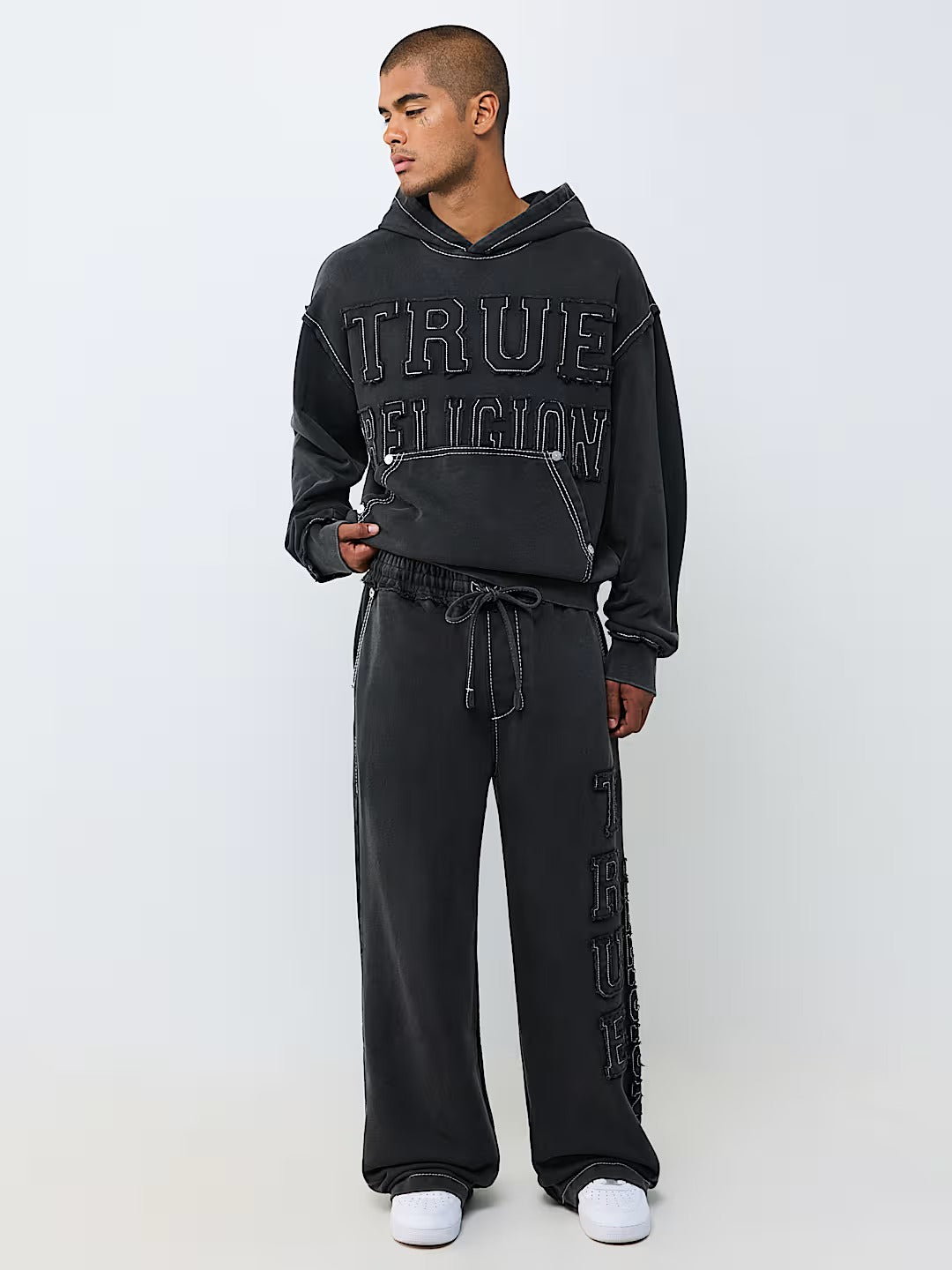 True Religion - Logo Appliqué Big T Baggy Sweatpant