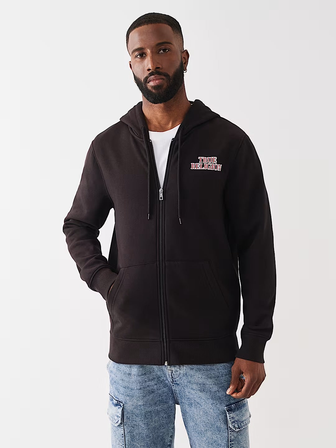 True Religion - Horseshoe Filled Allover Print Zip Hoodie