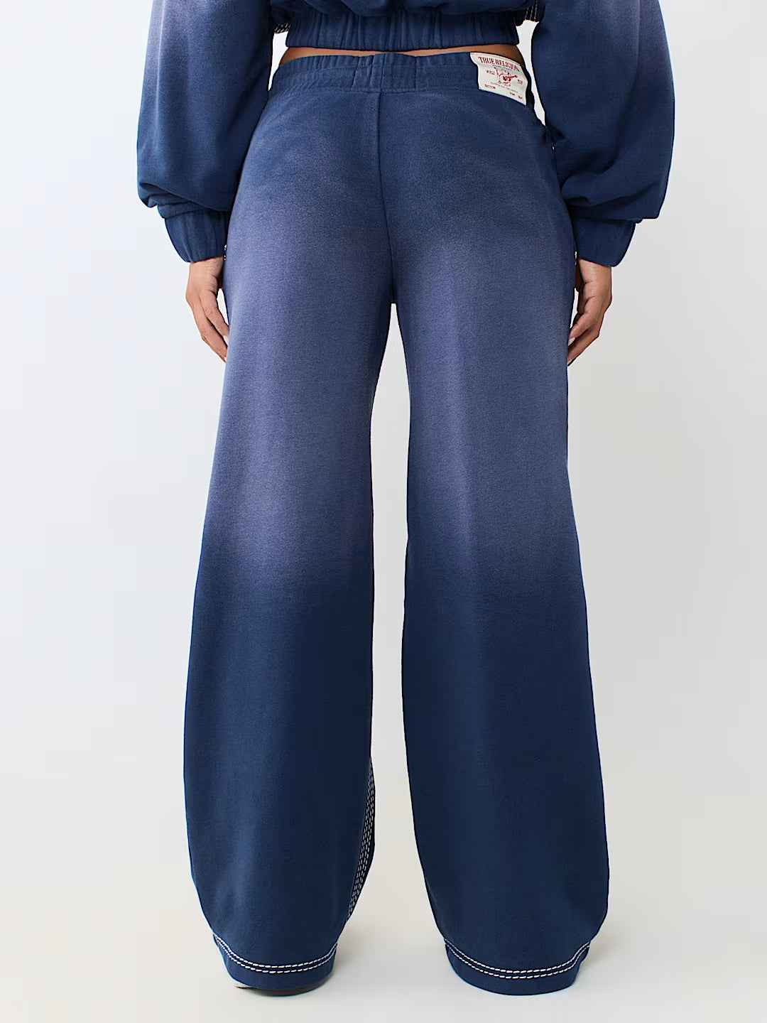 True Religion - Low Rise Super T Stitch Washed Straight Leg Pant