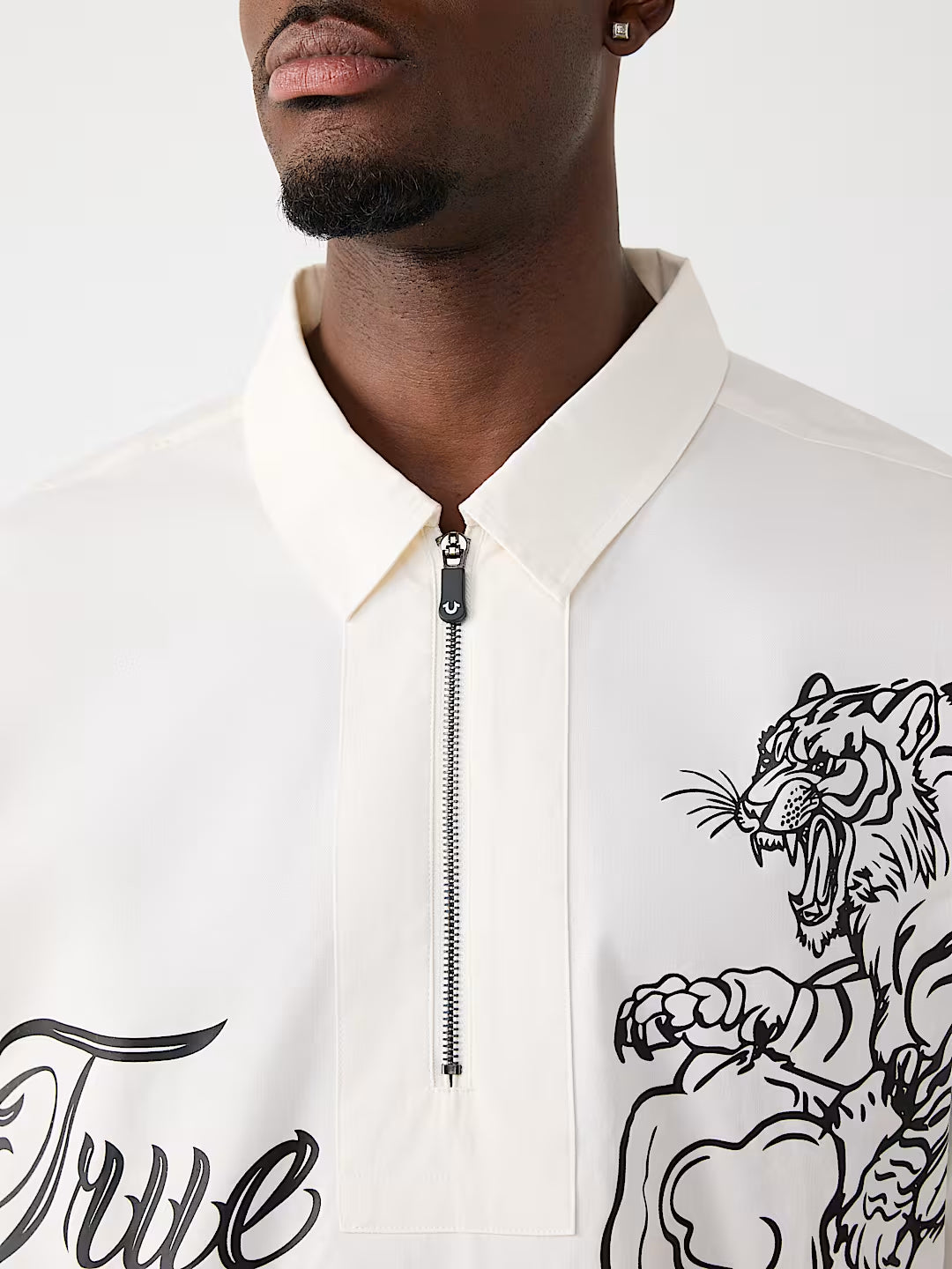 True Religion - Half-Zip Tiger Shirt