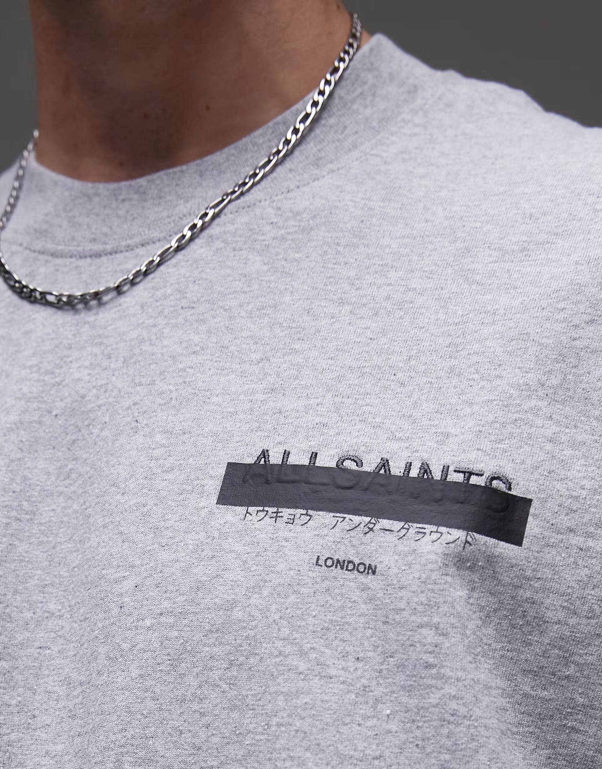 AllSaints - Redact Oversized Embroidered Logo T-shirt