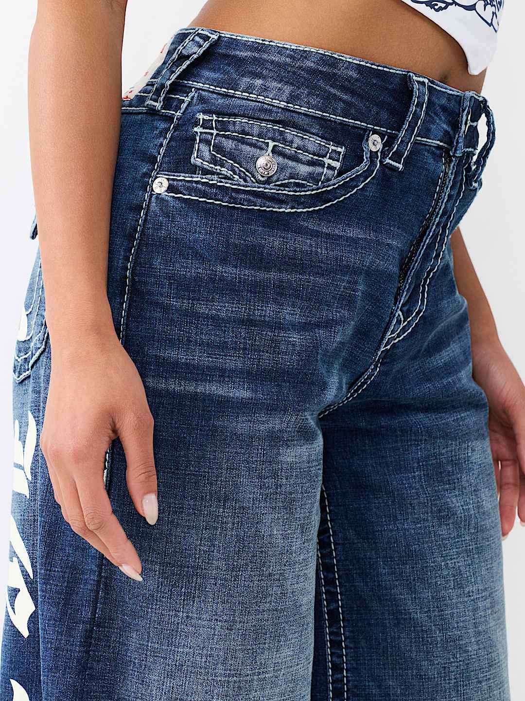 True Religion - jessie big t flap super baggy jean