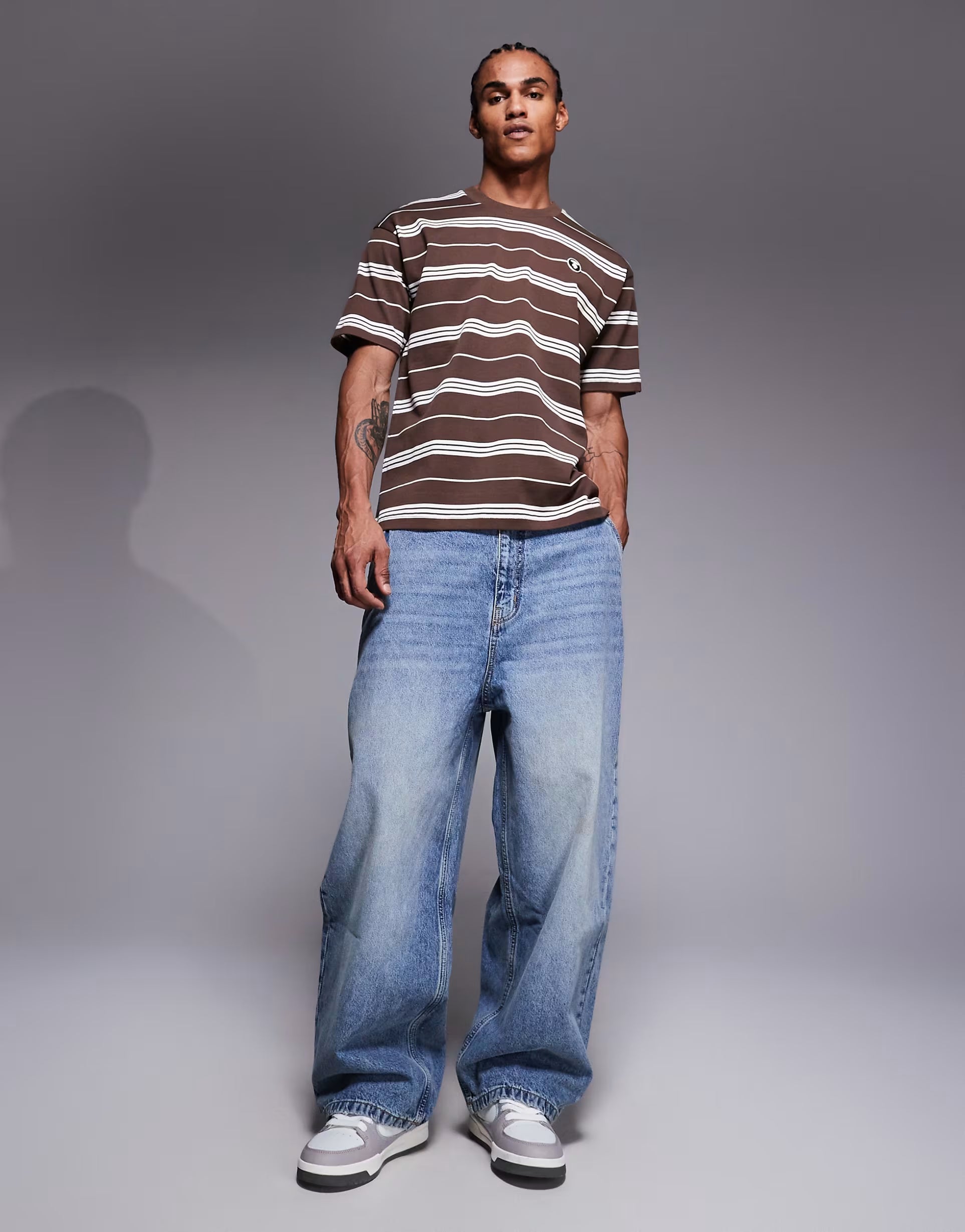 AAPE - by A Bathing Ape oversized striped t-shirt