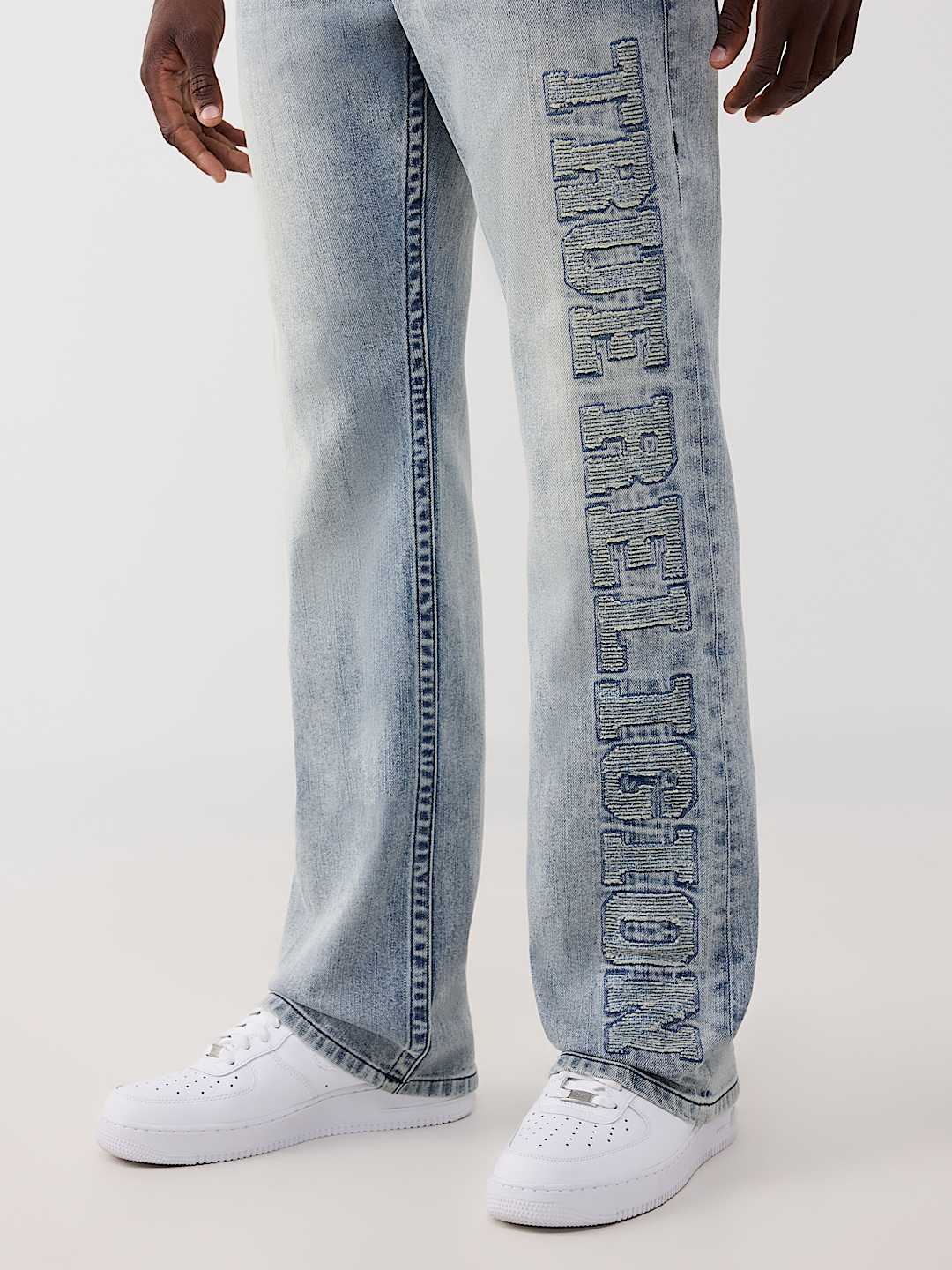 True Religion - Billy Mended Logo Flap Bootcut Jean 34"