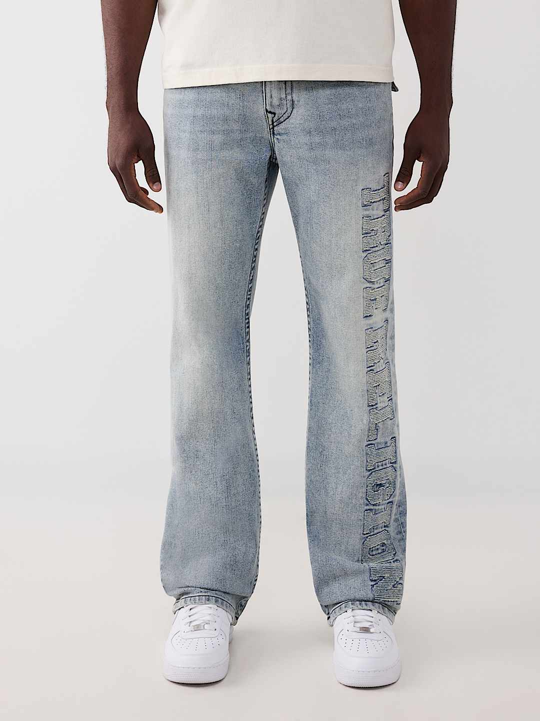True Religion - Billy Mended Logo Flap Bootcut Jean 34"